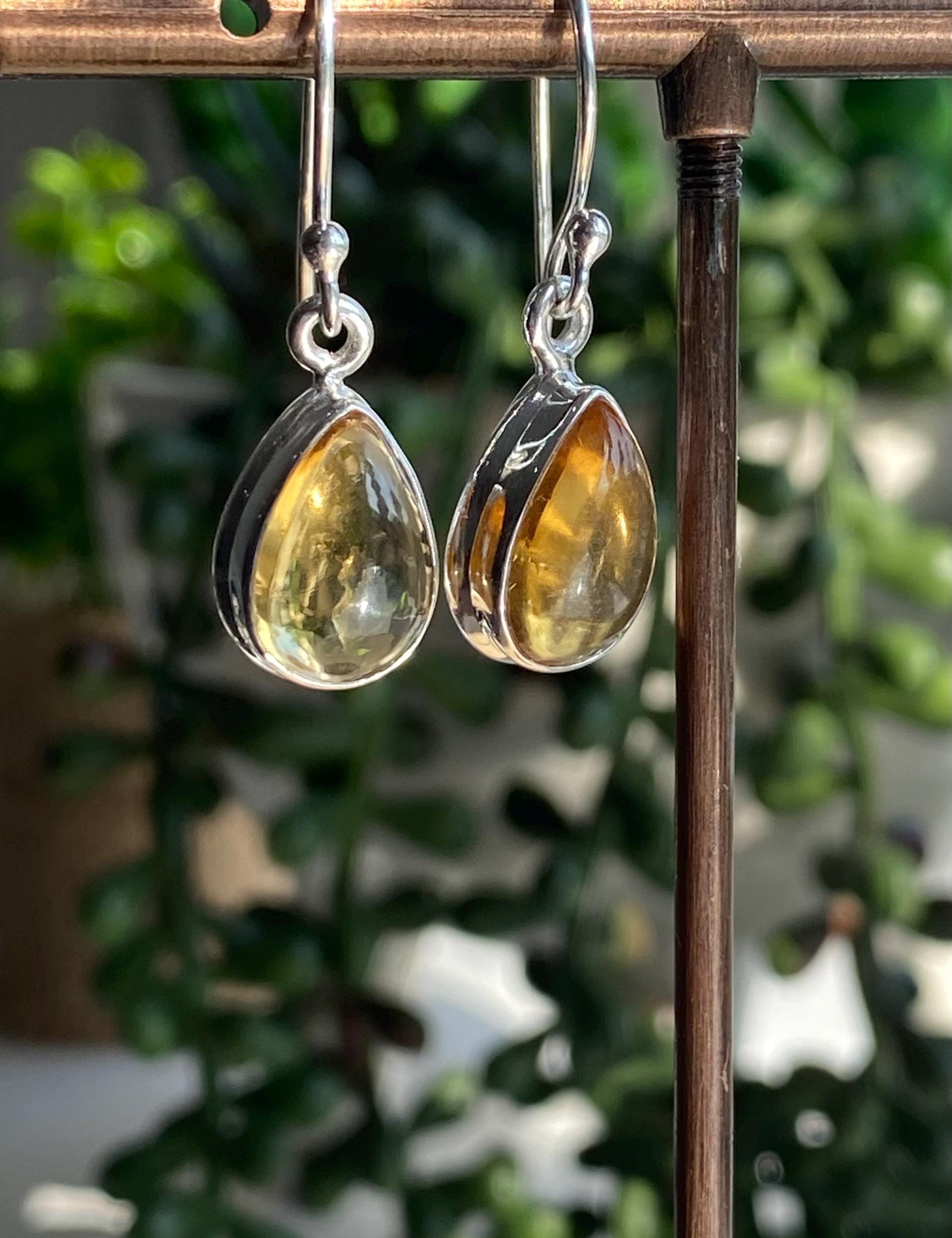 Citrine and Sterling Silver Dangle Earrings