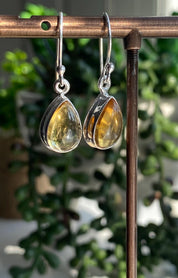 Citrine and Sterling Silver Dangle Earrings