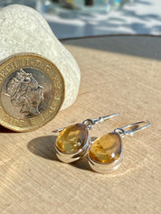 Citrine and Sterling Silver Dangle Earrings