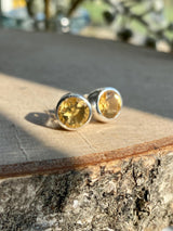 Natural Citrine Sterling Silver Studs