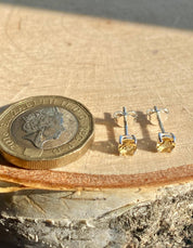 Natural Citrine Sterling Silver Studs