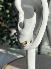 Round-cut Citrine and Sterling Silver Studs UV