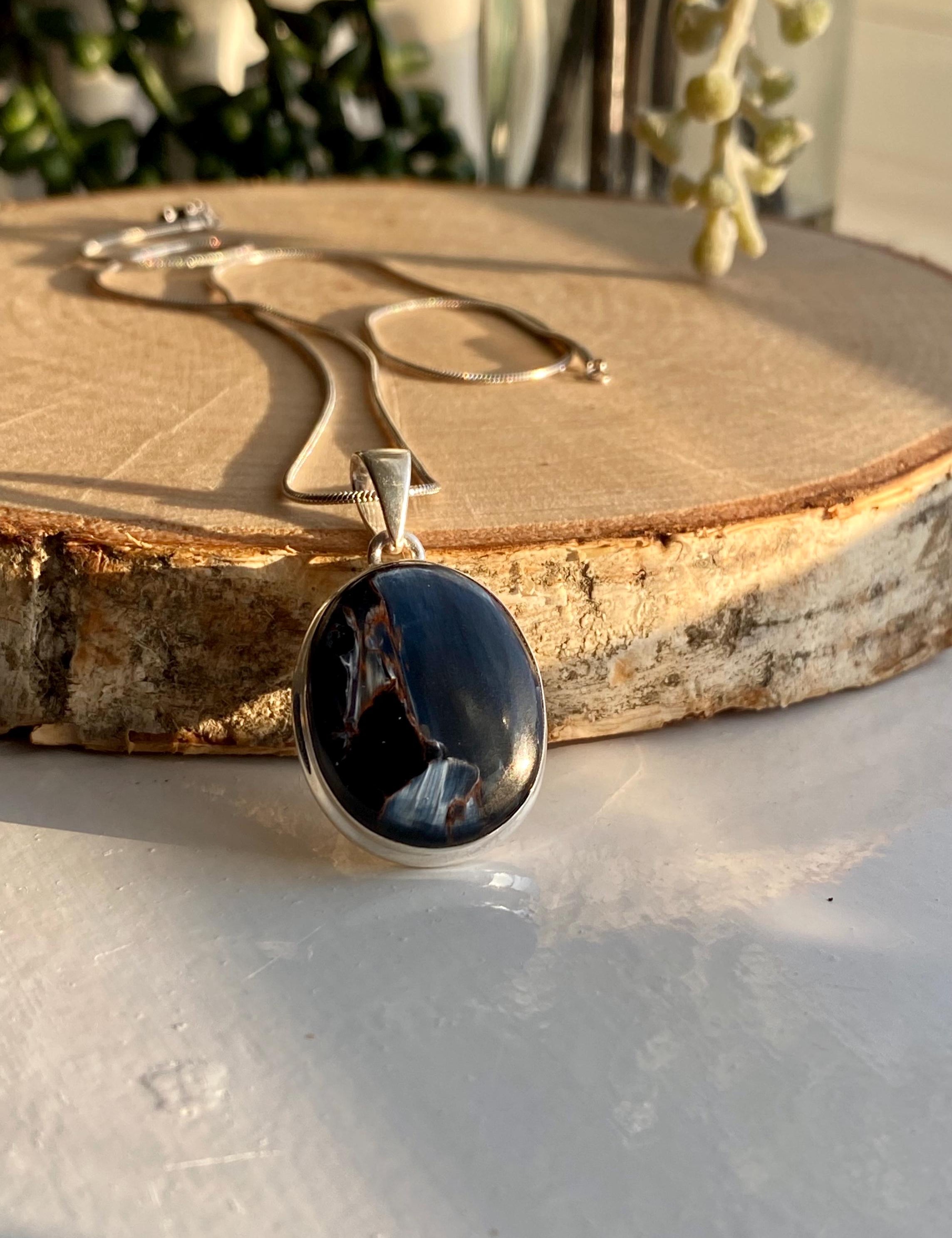 Natural Pietersite 925 Silver Pendant