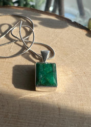 Emerald and Sterling Silver Pendant
