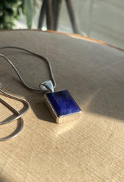 Sapphire and Silver Pendant