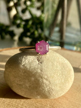 Ruby Stalactites cut silver ring