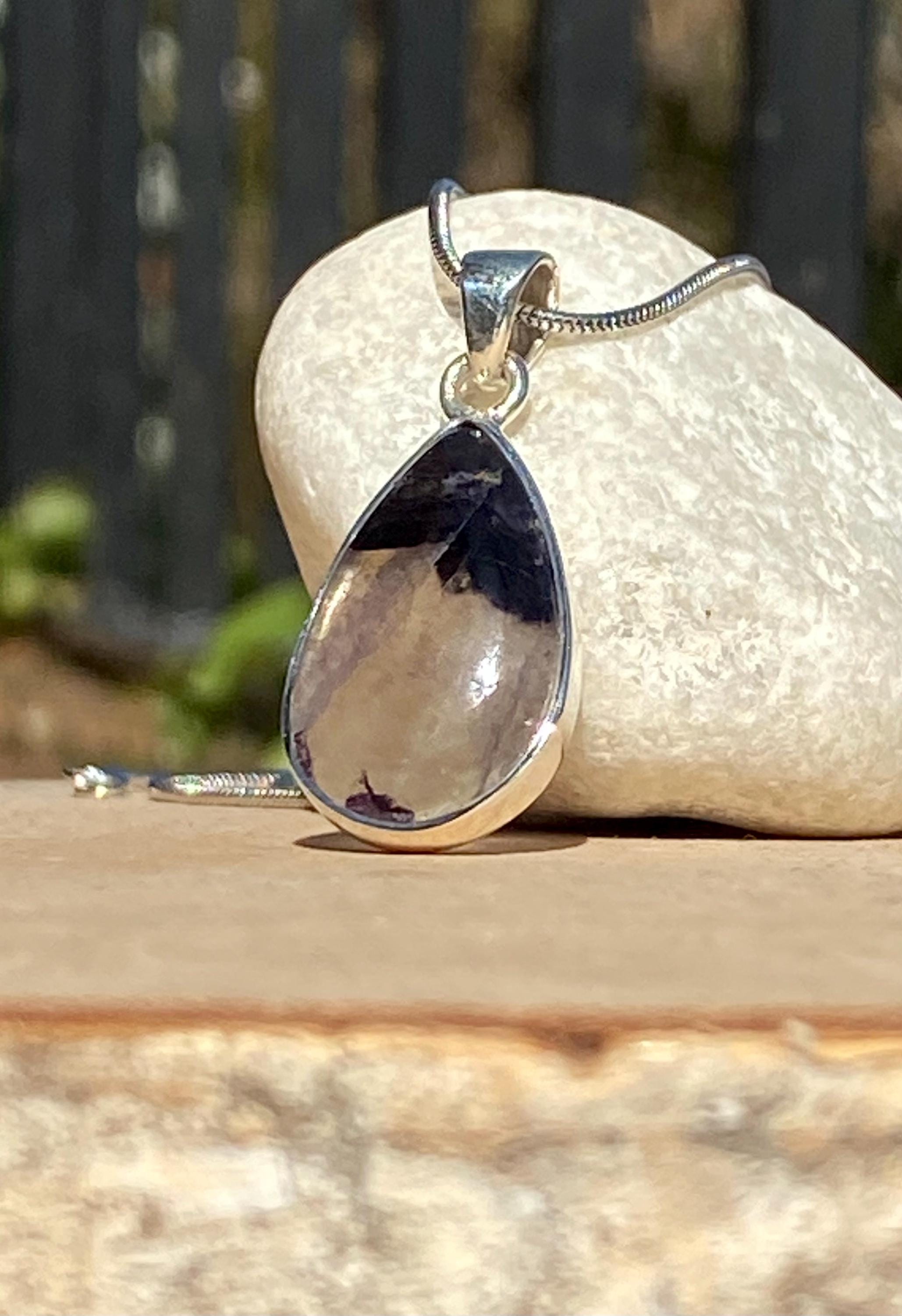 Blue John Sterling Silver Pendant