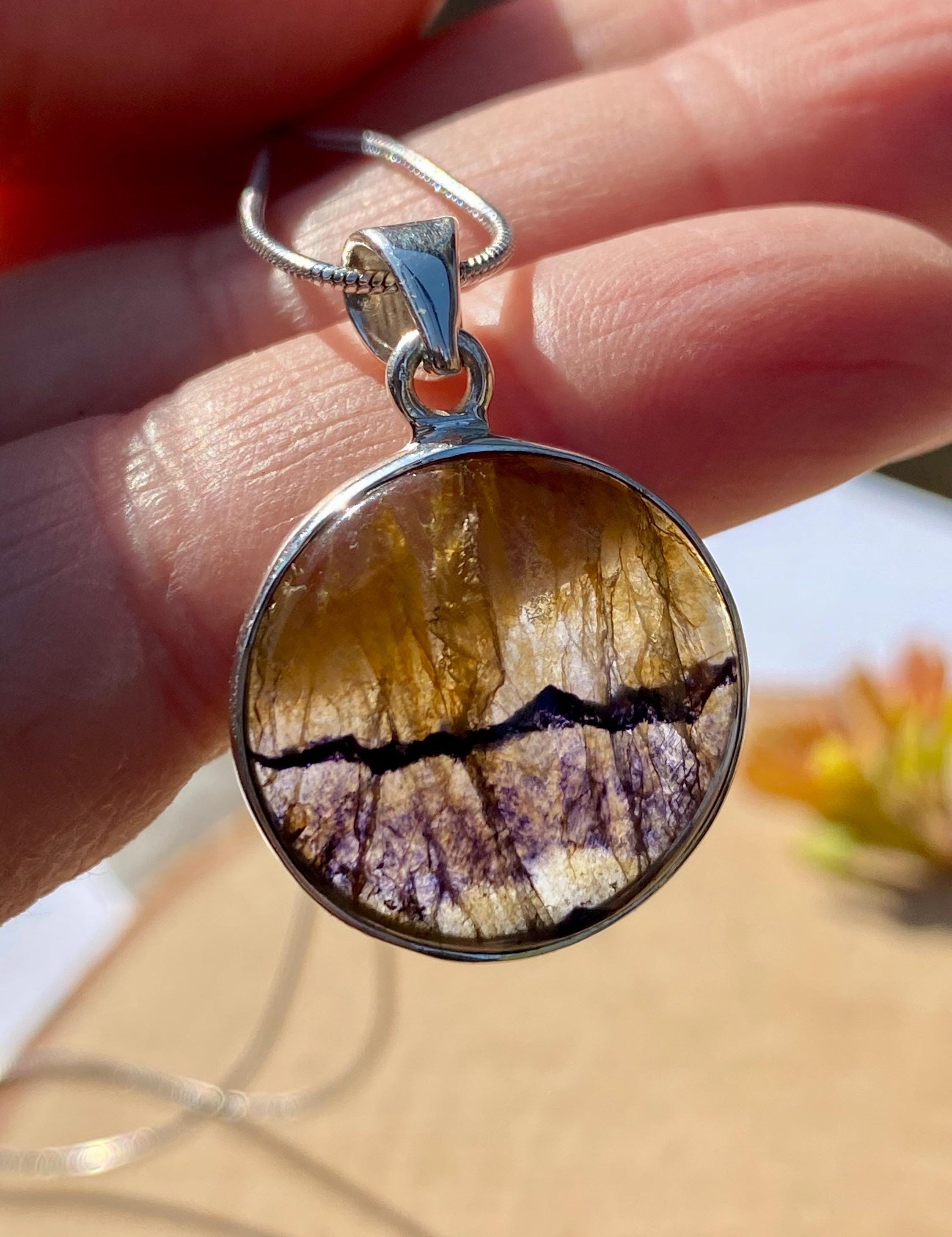 Blue John Sterling Silver Pendant