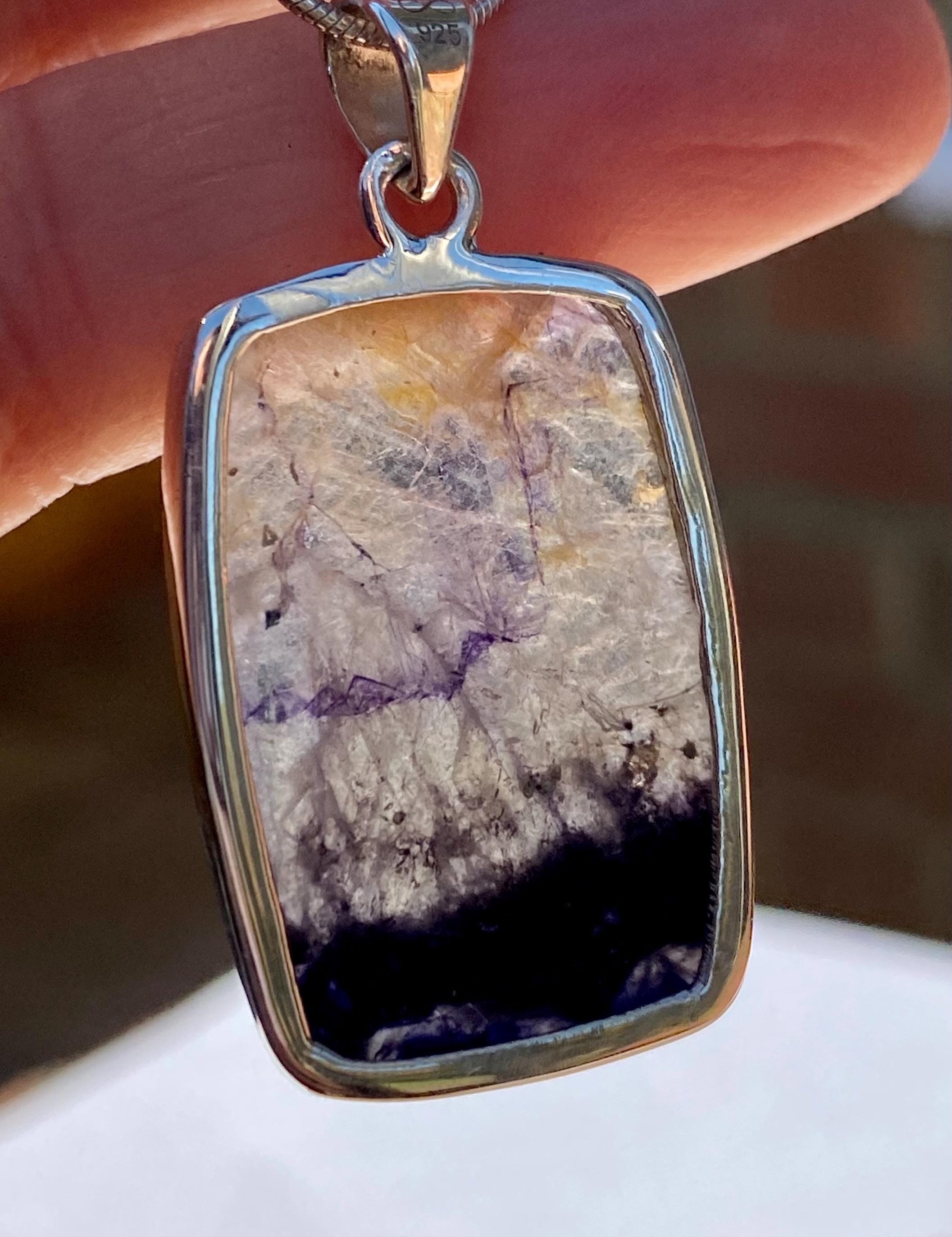 Blue John Sterling Silver Pendant