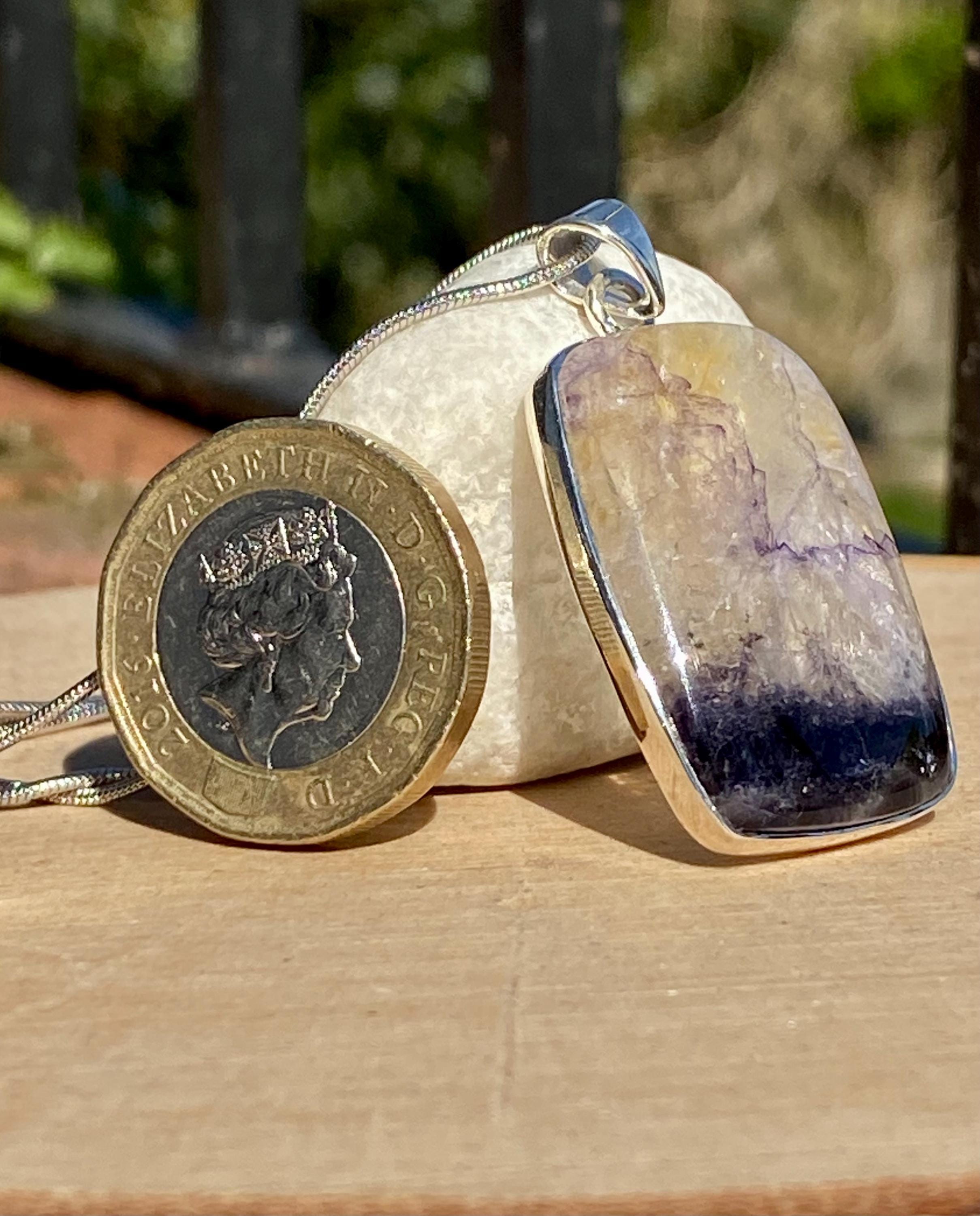 Blue John Sterling Silver Pendant