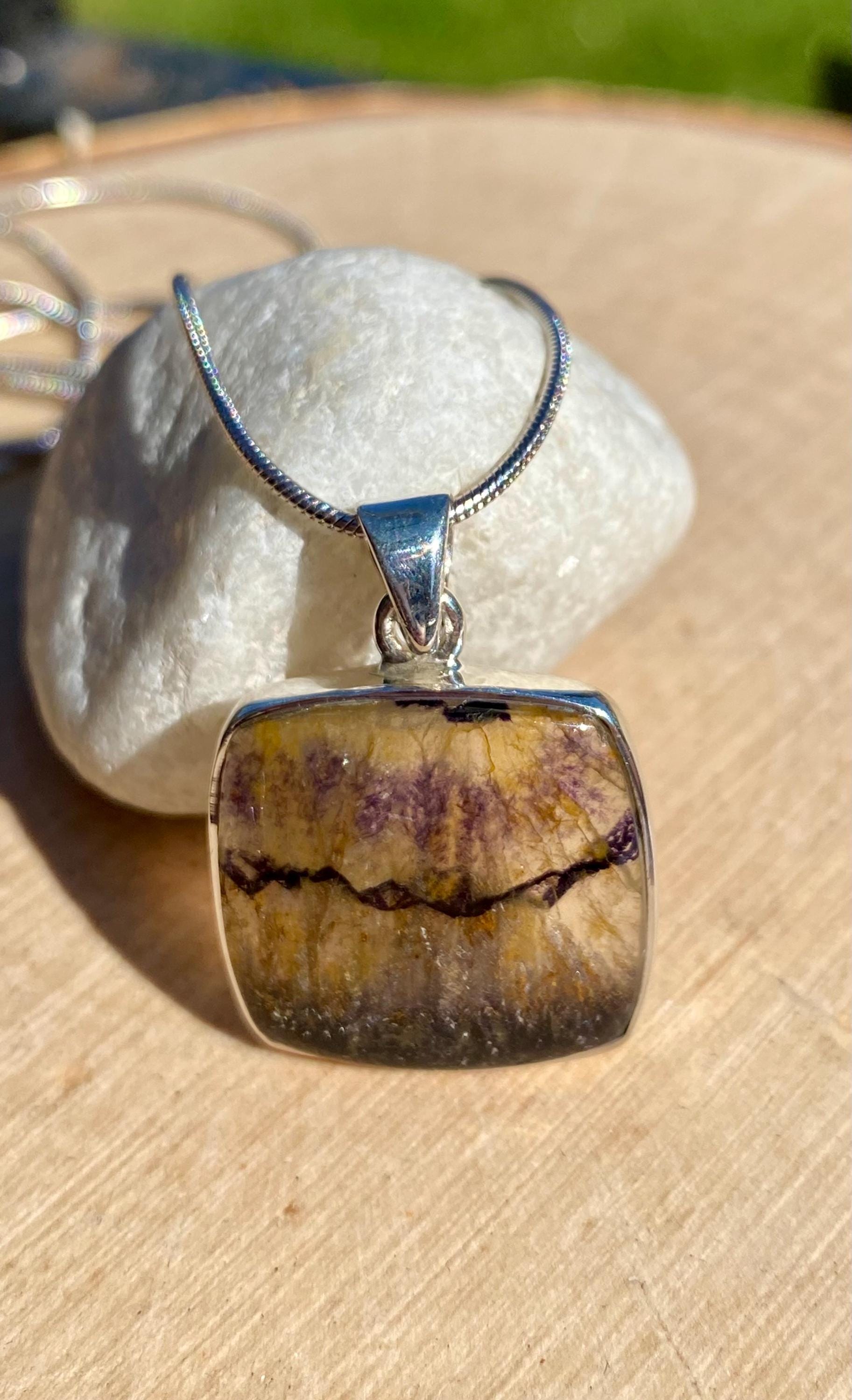 Blue John Sterling Silver Pendant