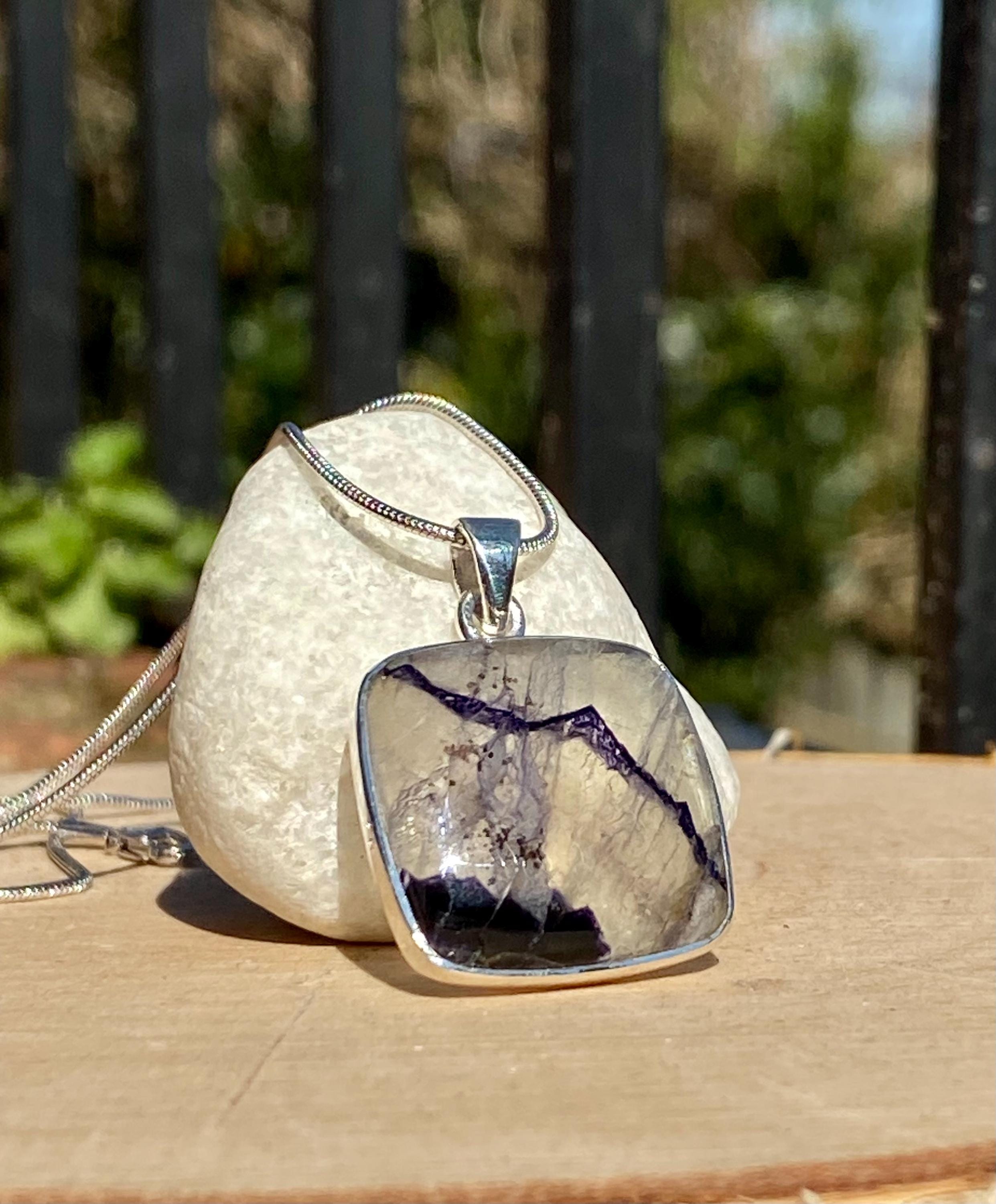 Blue John Sterling Silver Pendant