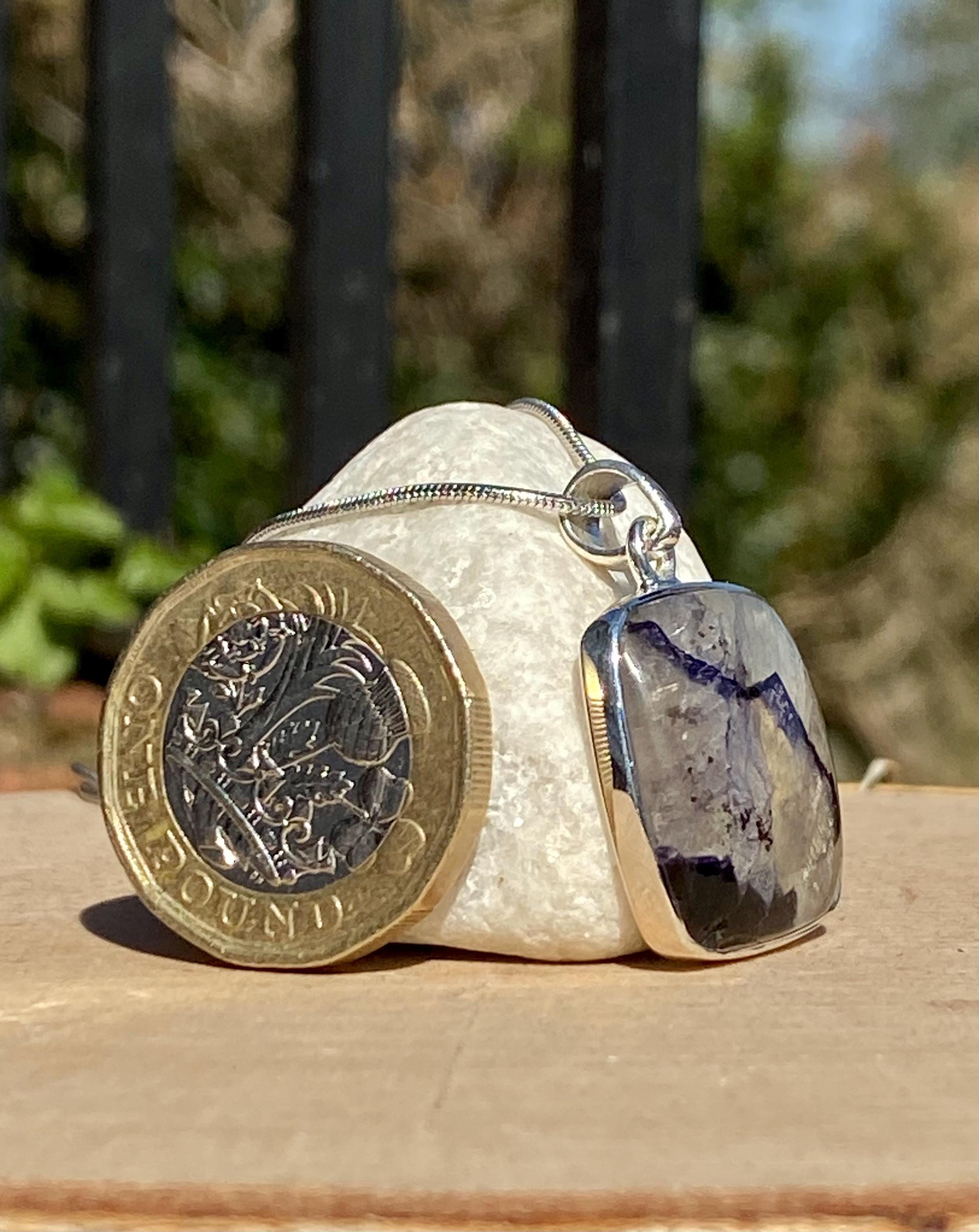 Blue John Sterling Silver Pendant