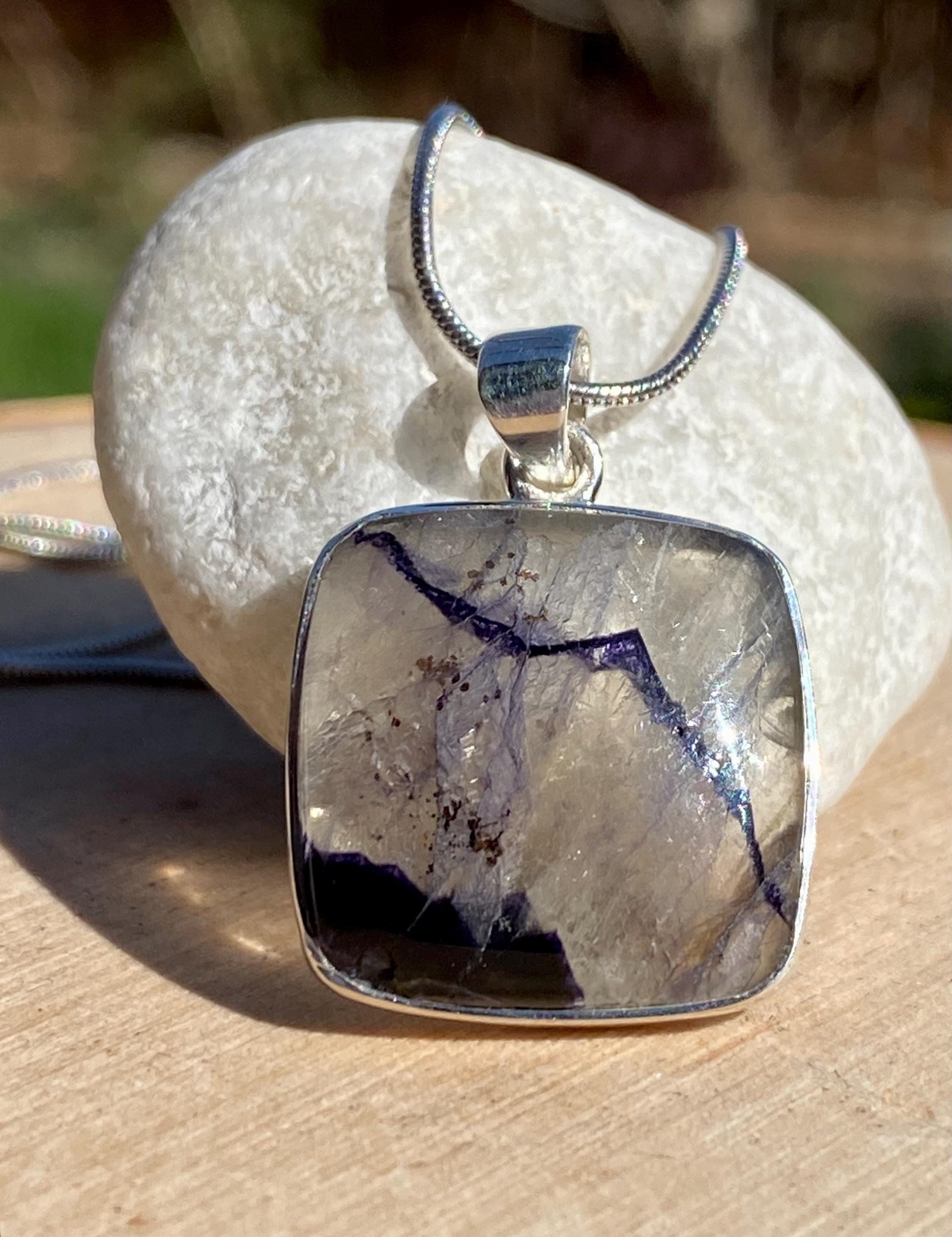 Blue John Sterling Silver Pendant
