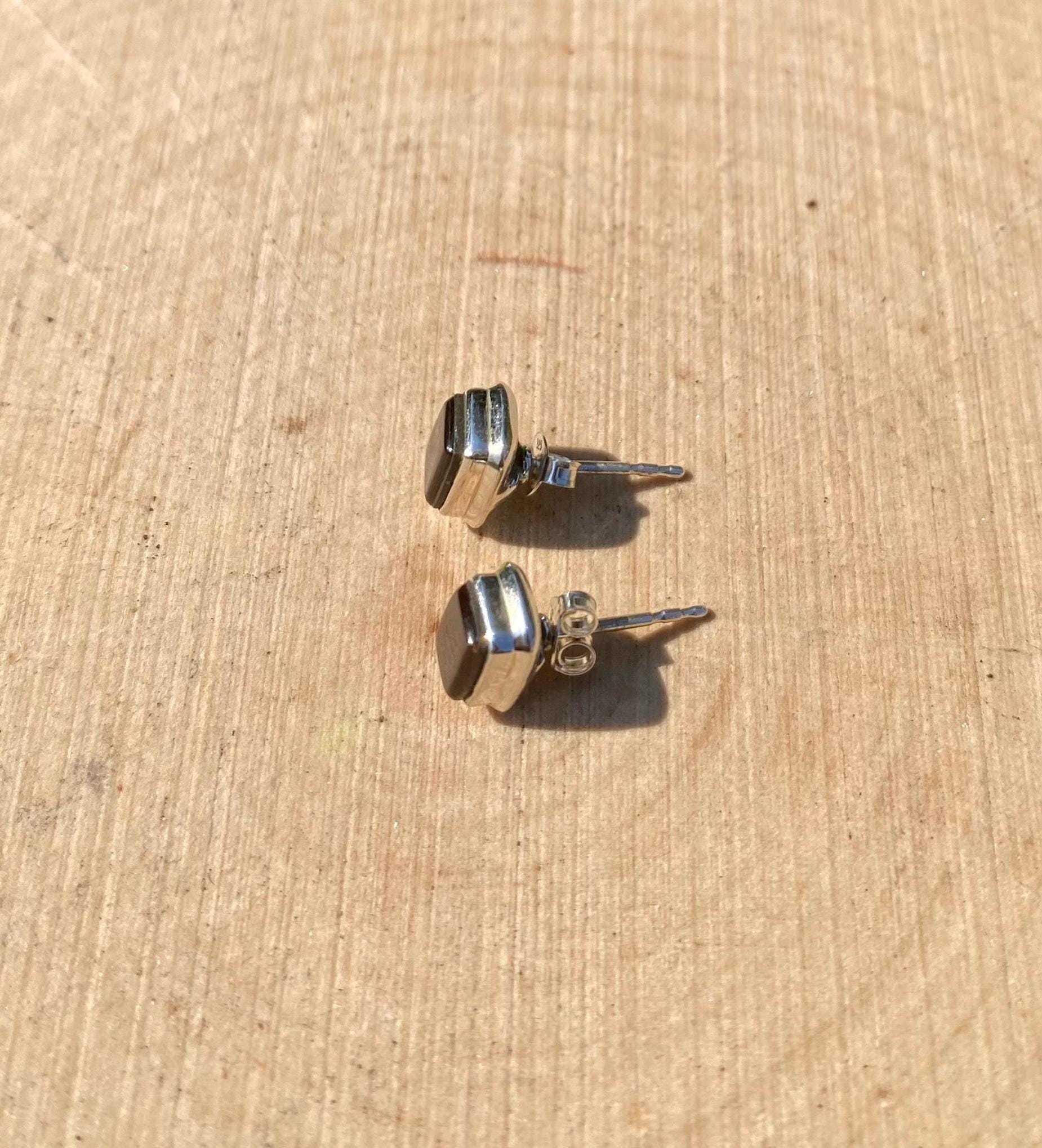 Natural Ammolite Sterling Silver Stud Earrings