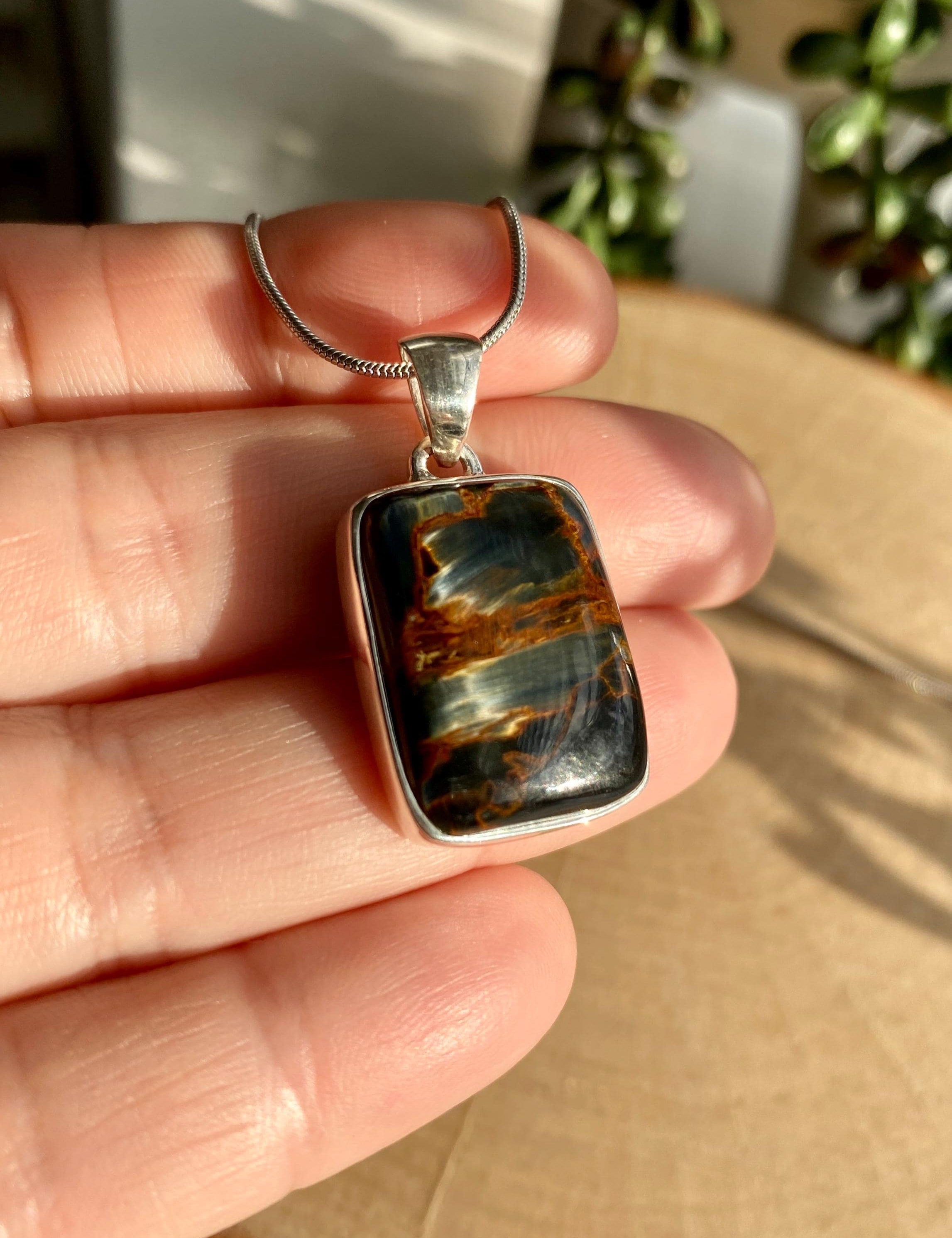 Brown Pietersite 925 Silver Pendant