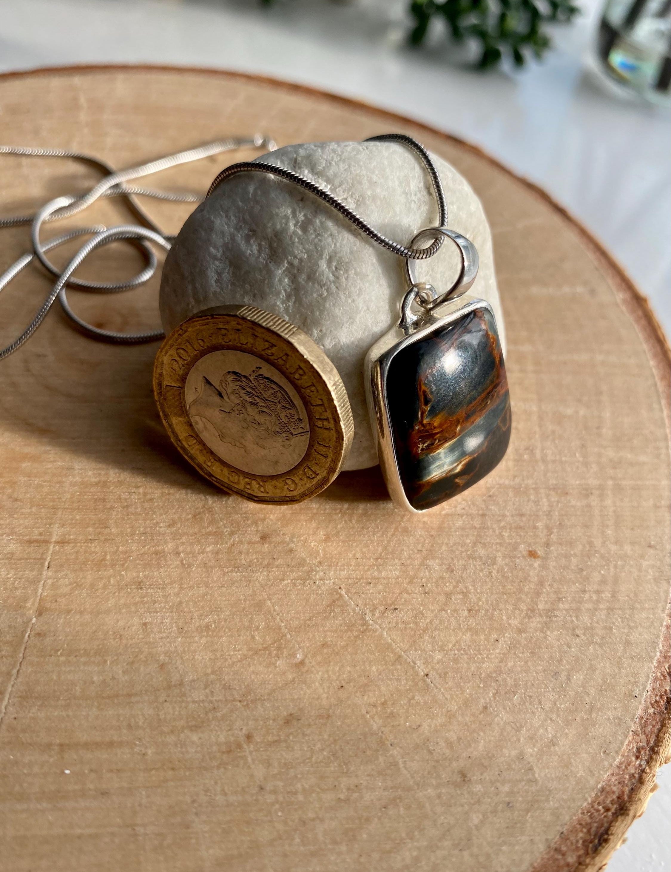 Brown Pietersite 925 Silver Pendant