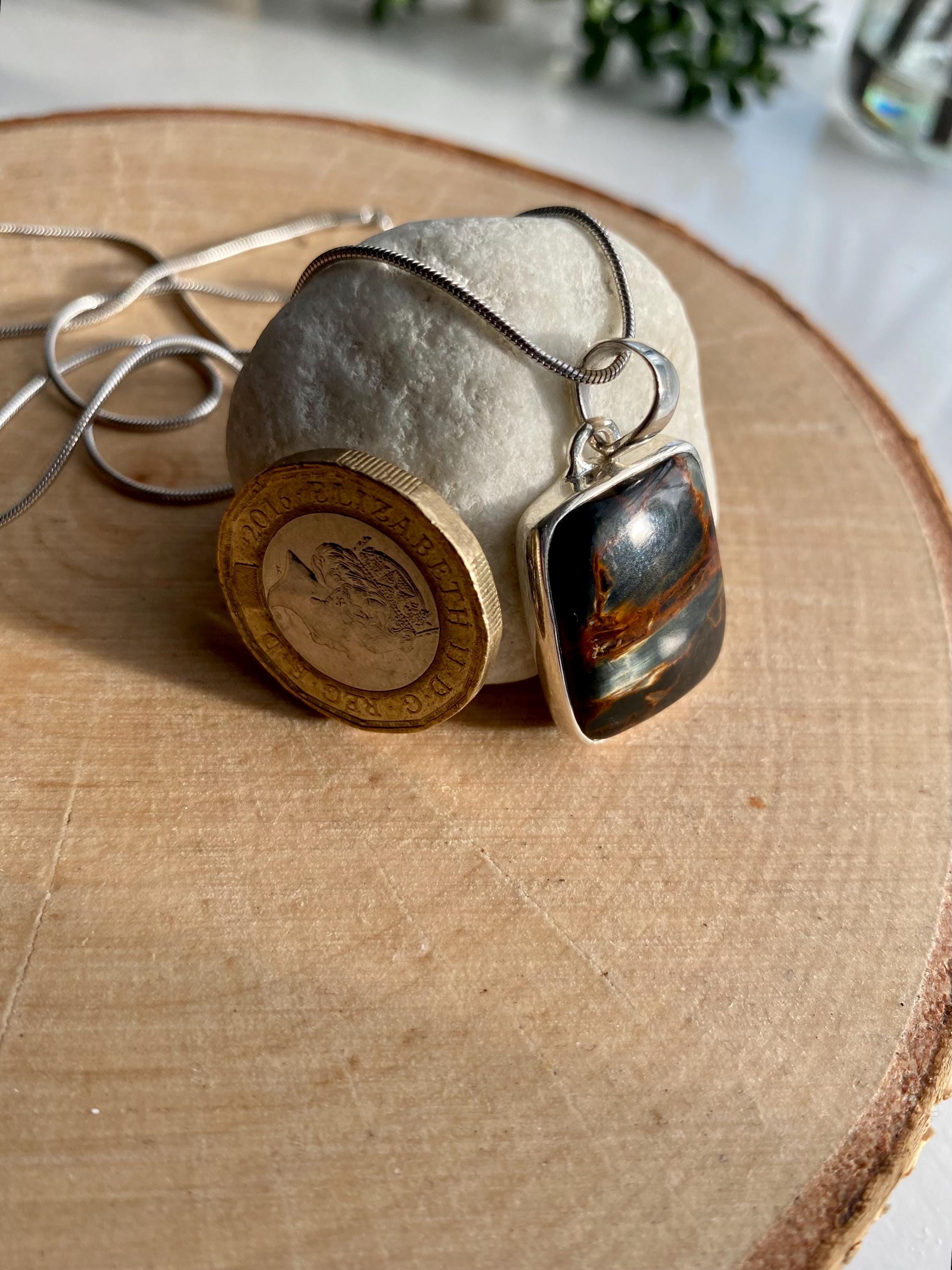 Brown Pietersite 925 Silver Pendant