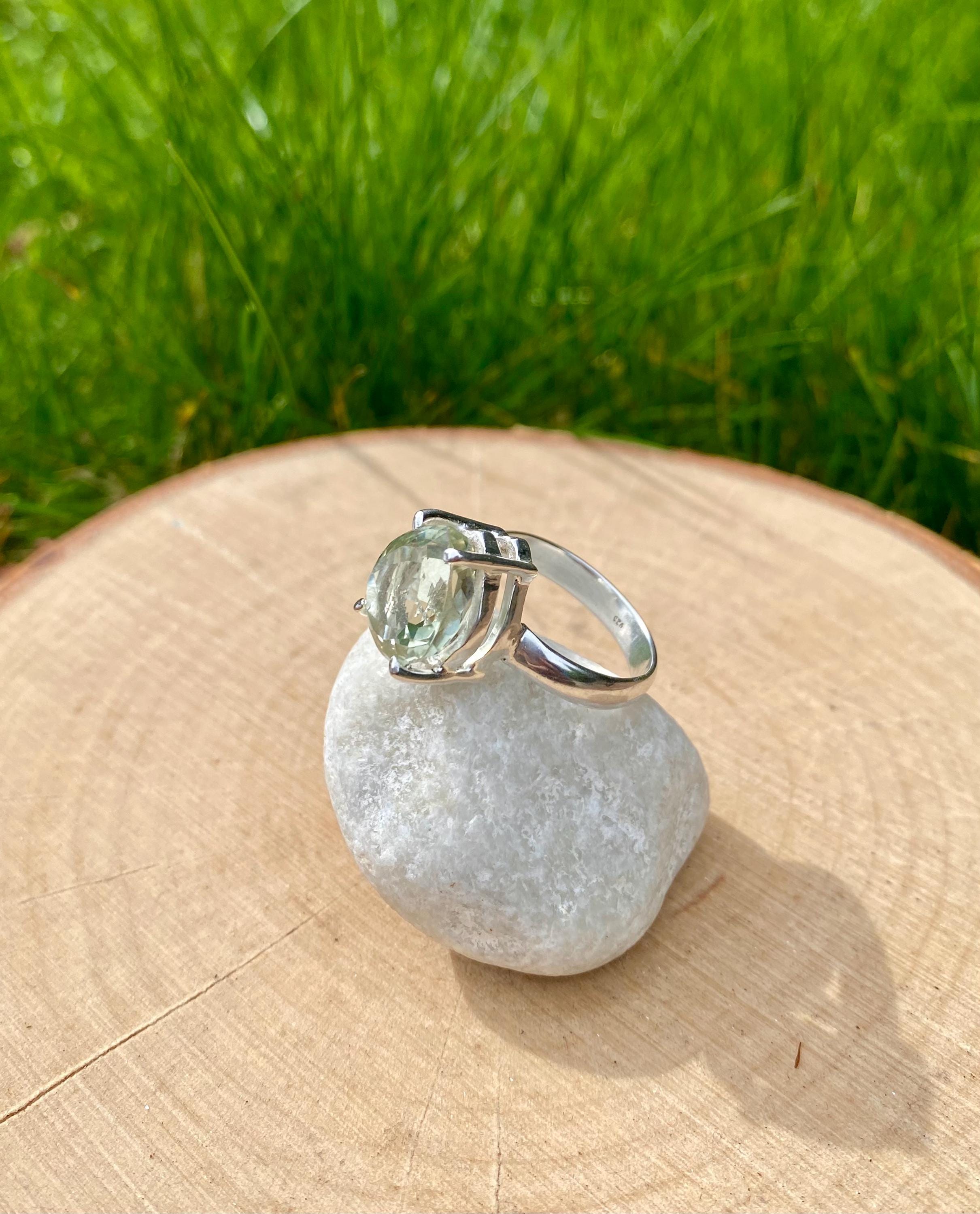 Green Amethyst Prasiolite Sterling Silver Ring