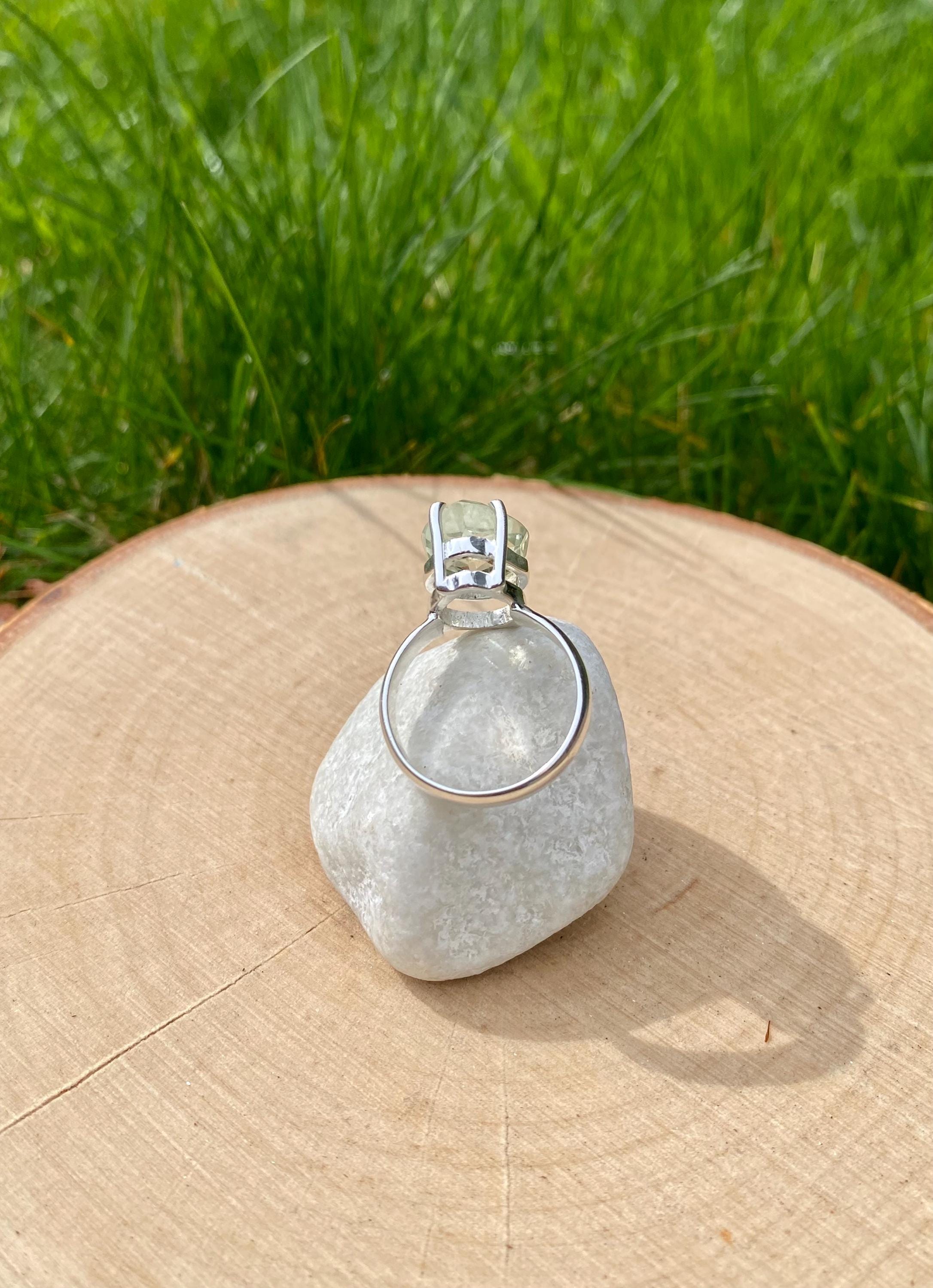 Green Amethyst Prasiolite Sterling Silver Ring