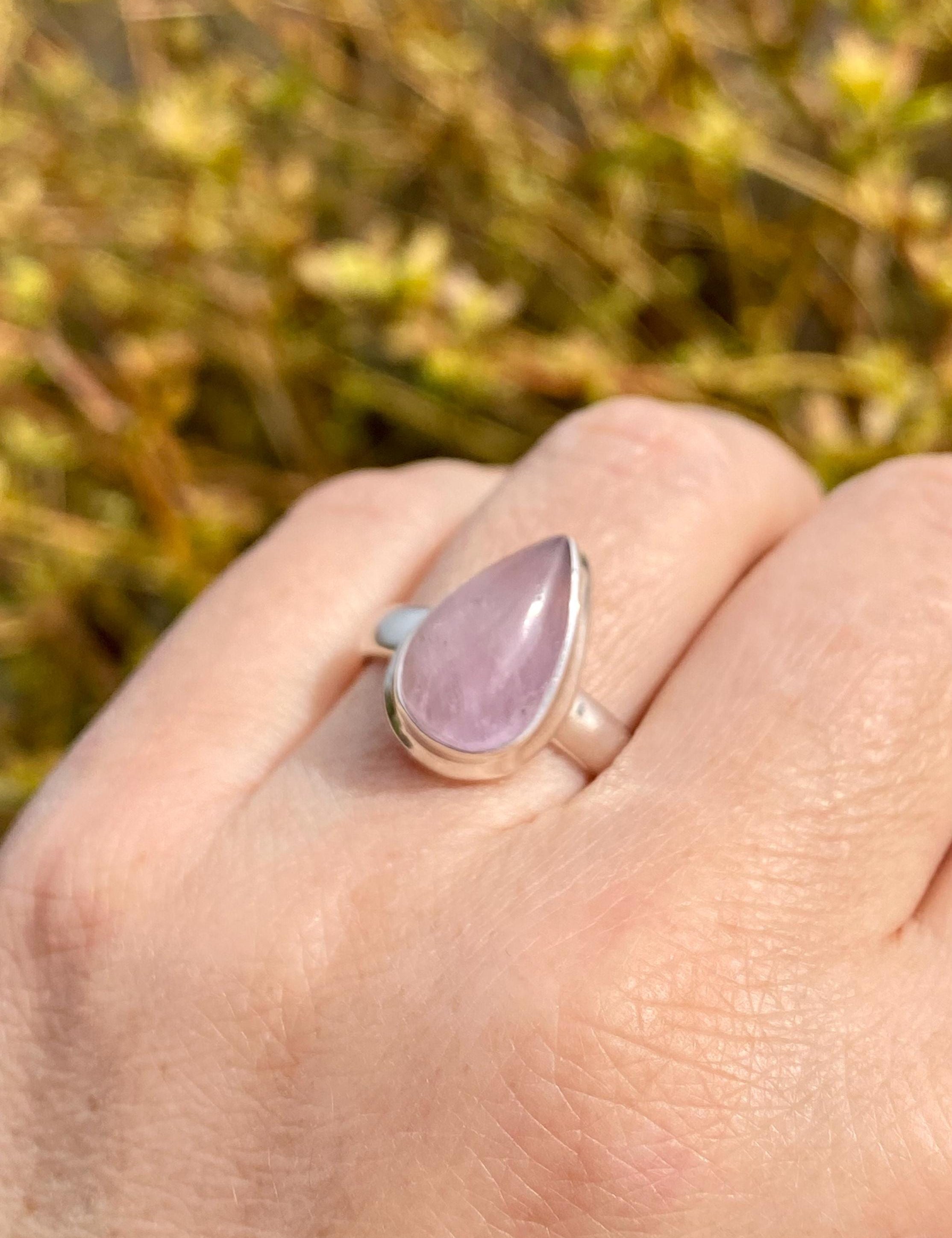 Natural Kunzite Sterling Silver ring