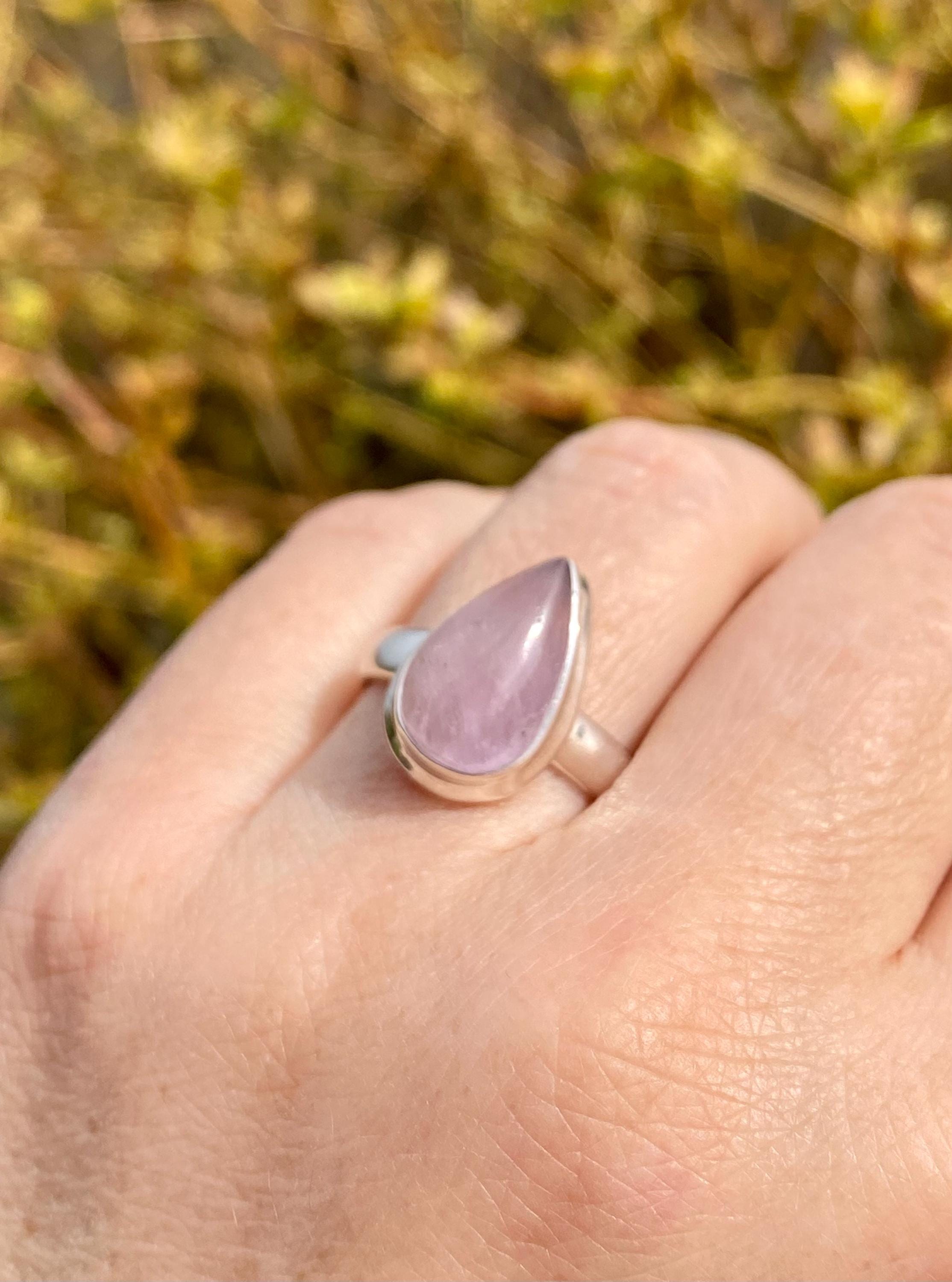 Natural Kunzite Sterling Silver ring