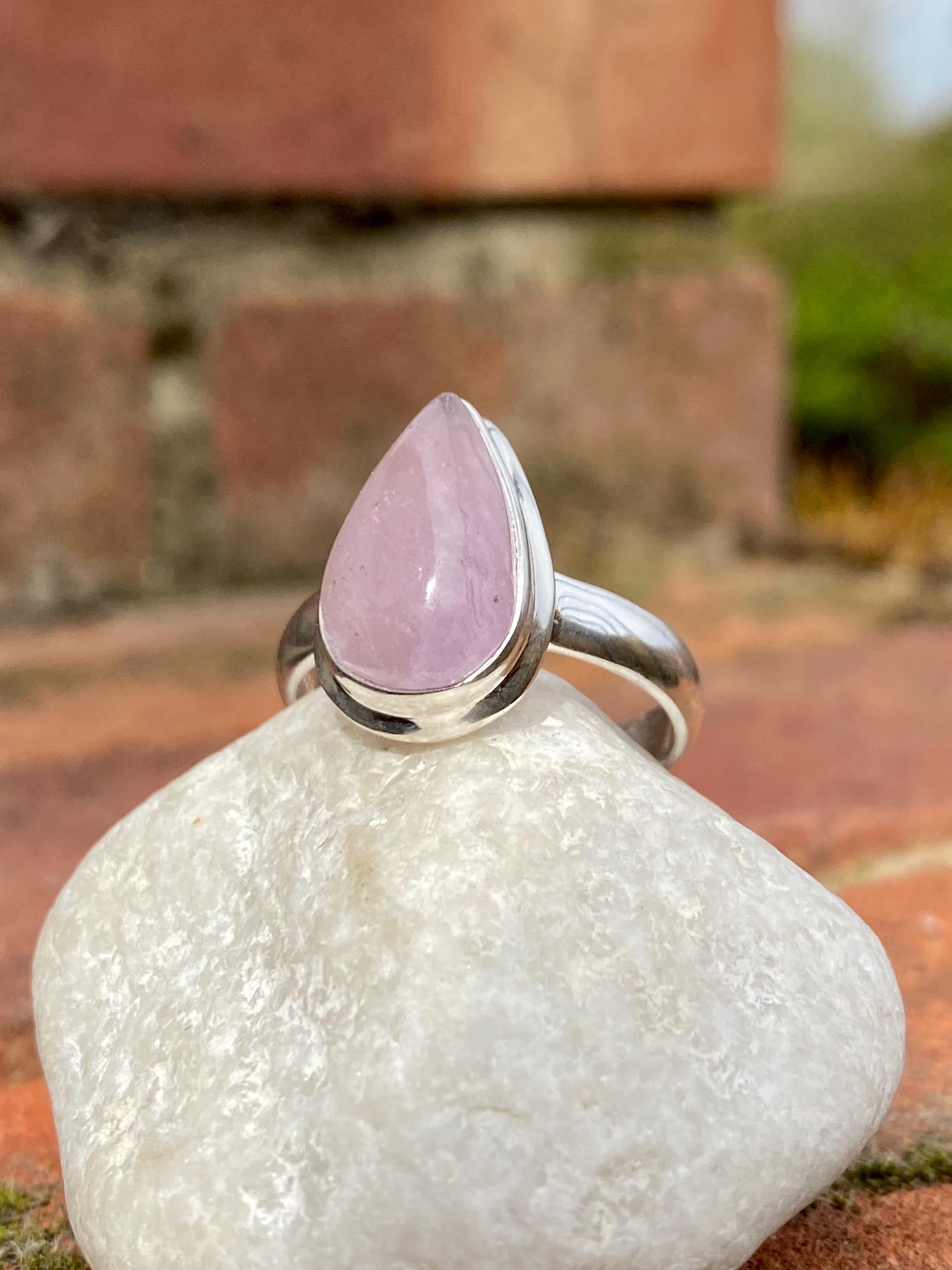 Natural Kunzite Sterling Silver ring
