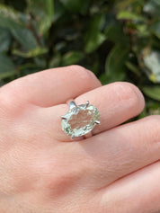 Green Amethyst Prasiolite Sterling Silver Ring