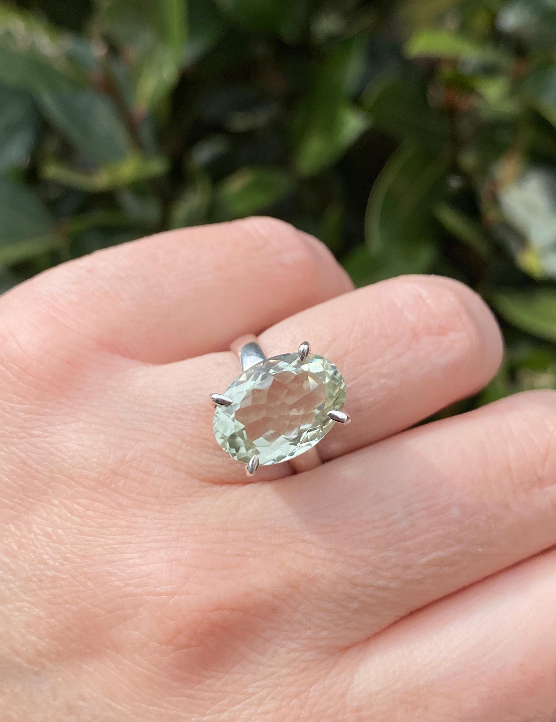 Green Amethyst Prasiolite Sterling Silver Ring