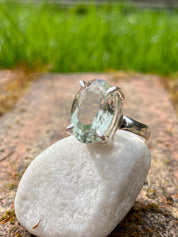 Green Amethyst Prasiolite Sterling Silver Ring