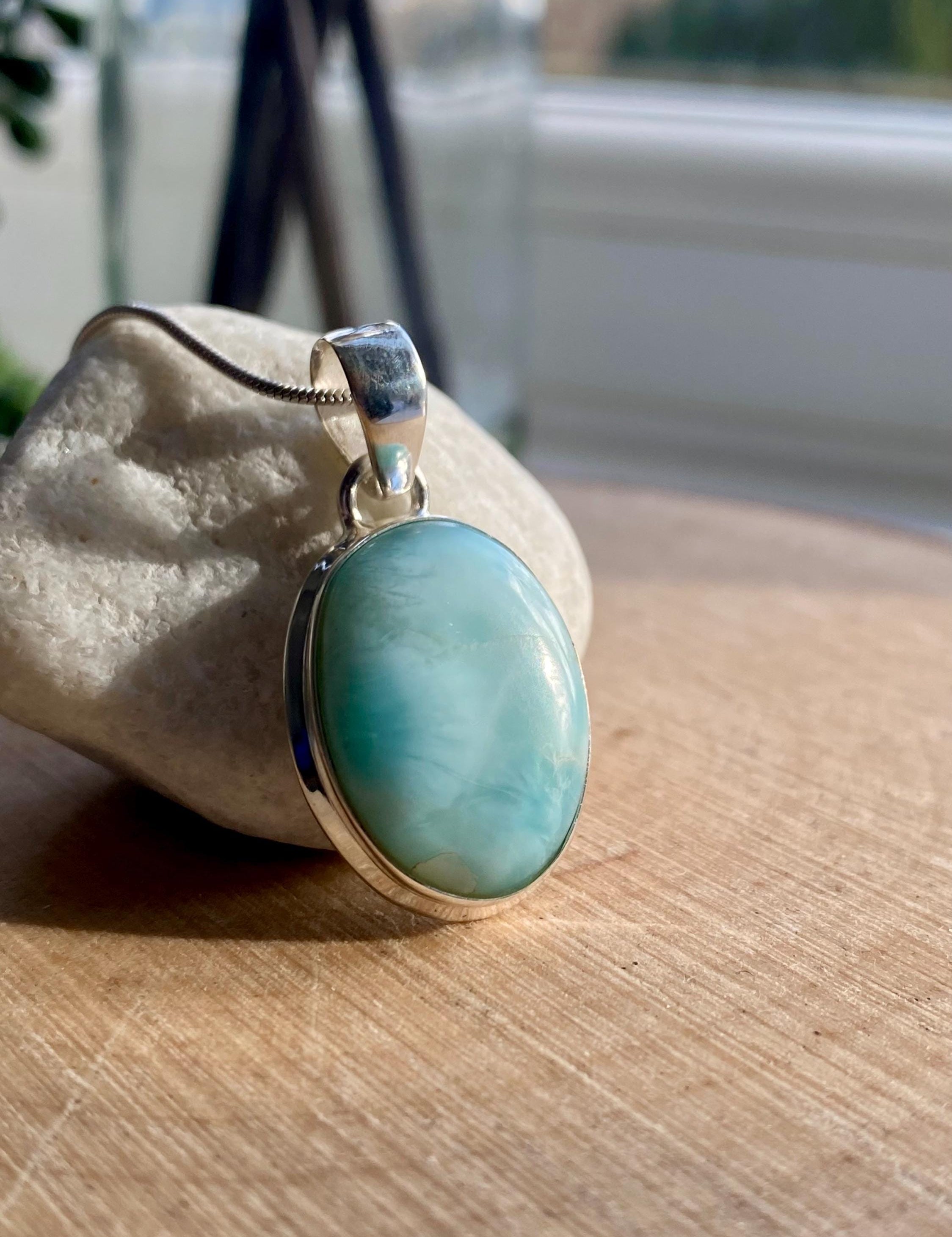 Dominican Larimar Sterling Silver Pendant