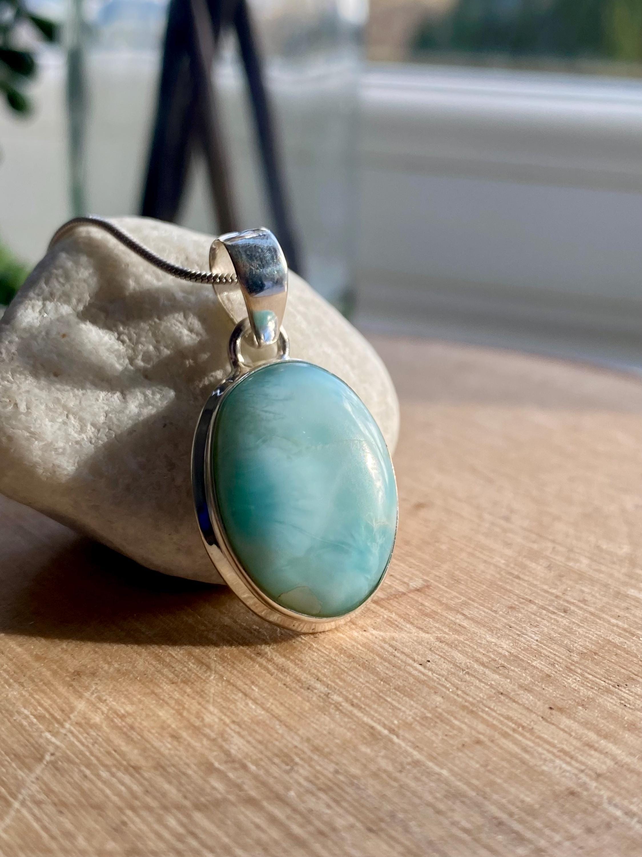 Dominican Larimar Sterling Silver Pendant
