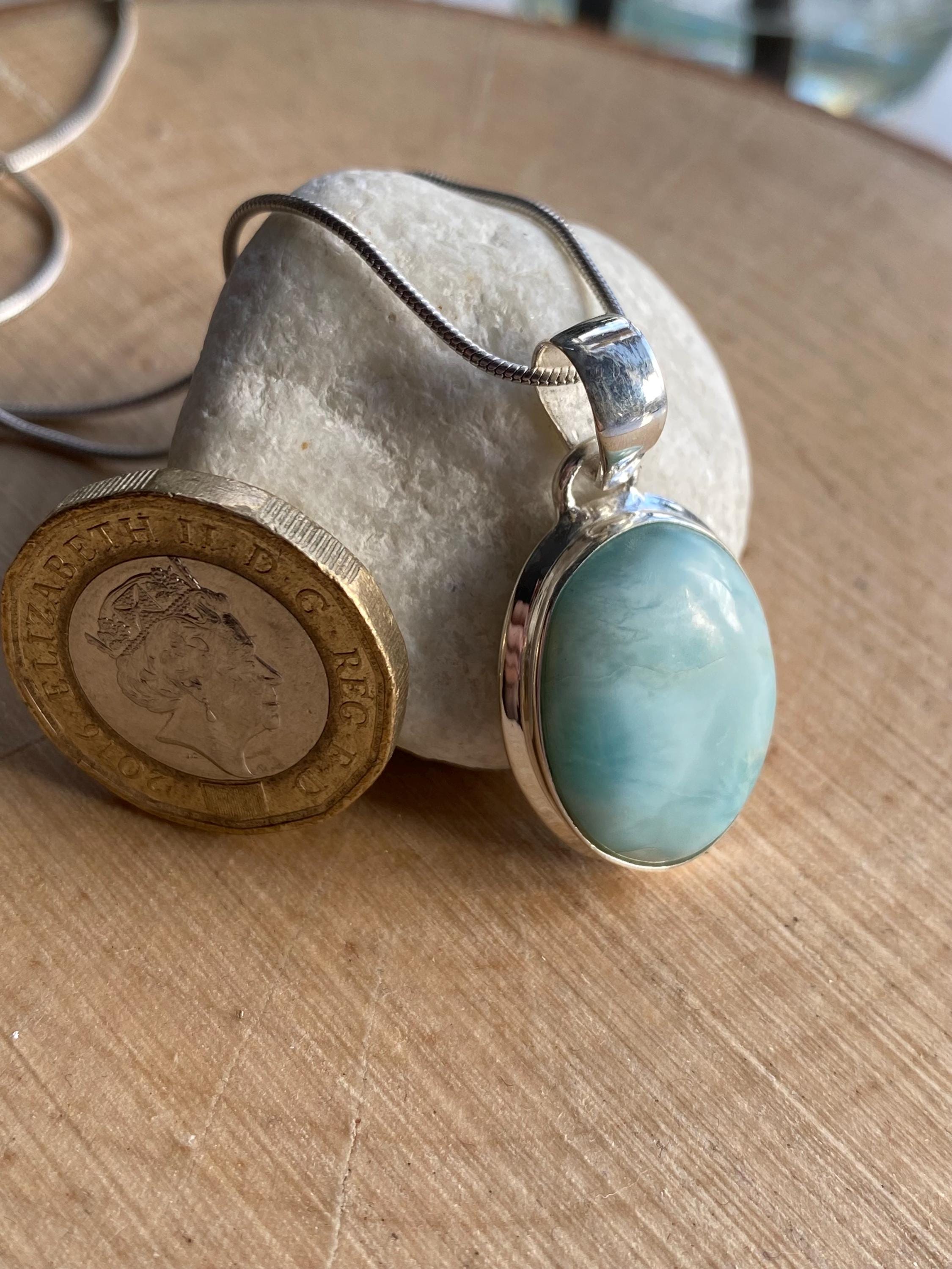 Dominican Larimar Sterling Silver Pendant