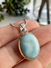 Dominican Larimar Sterling Silver Pendant
