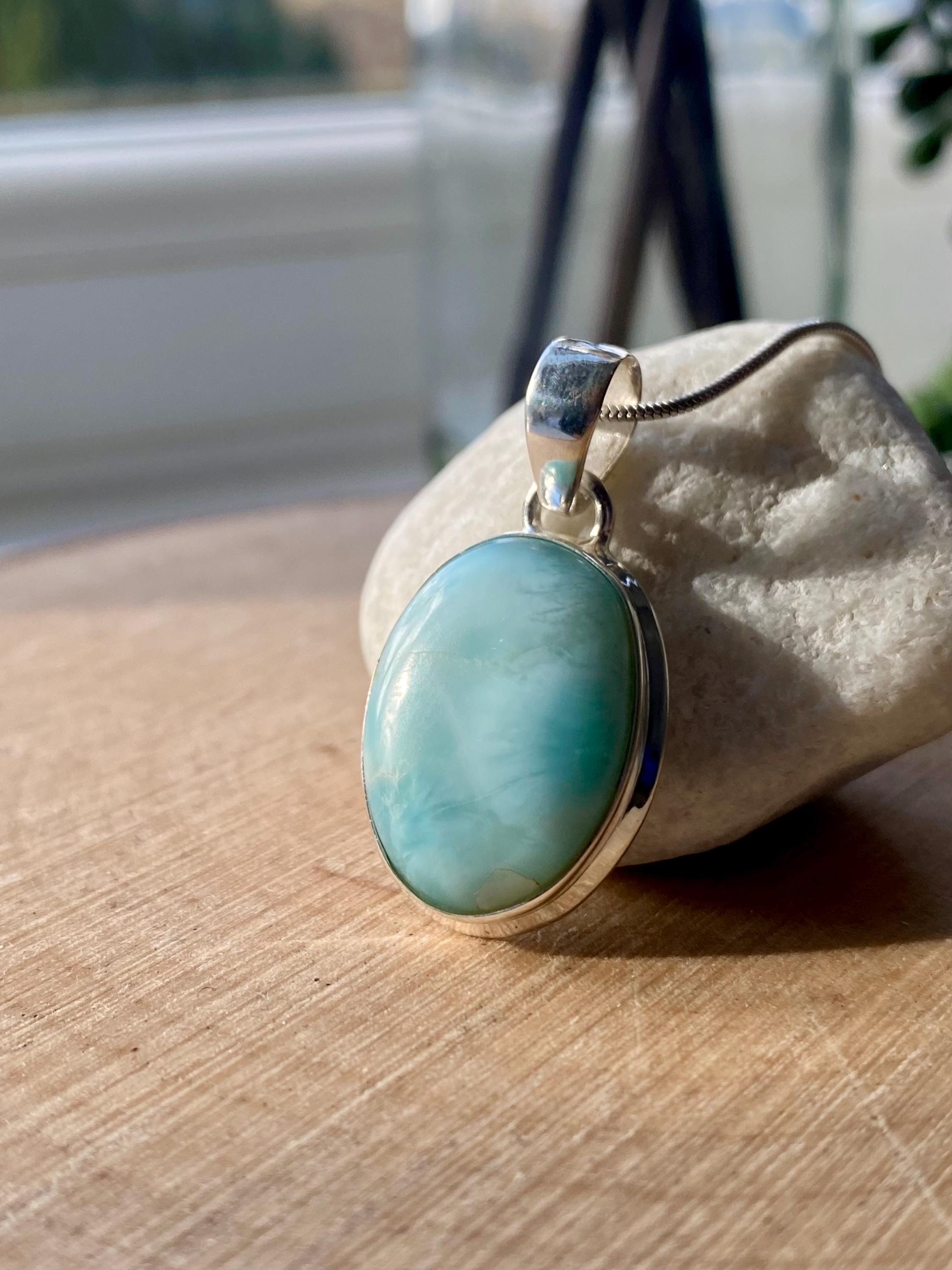 Dominican Larimar Sterling Silver Pendant