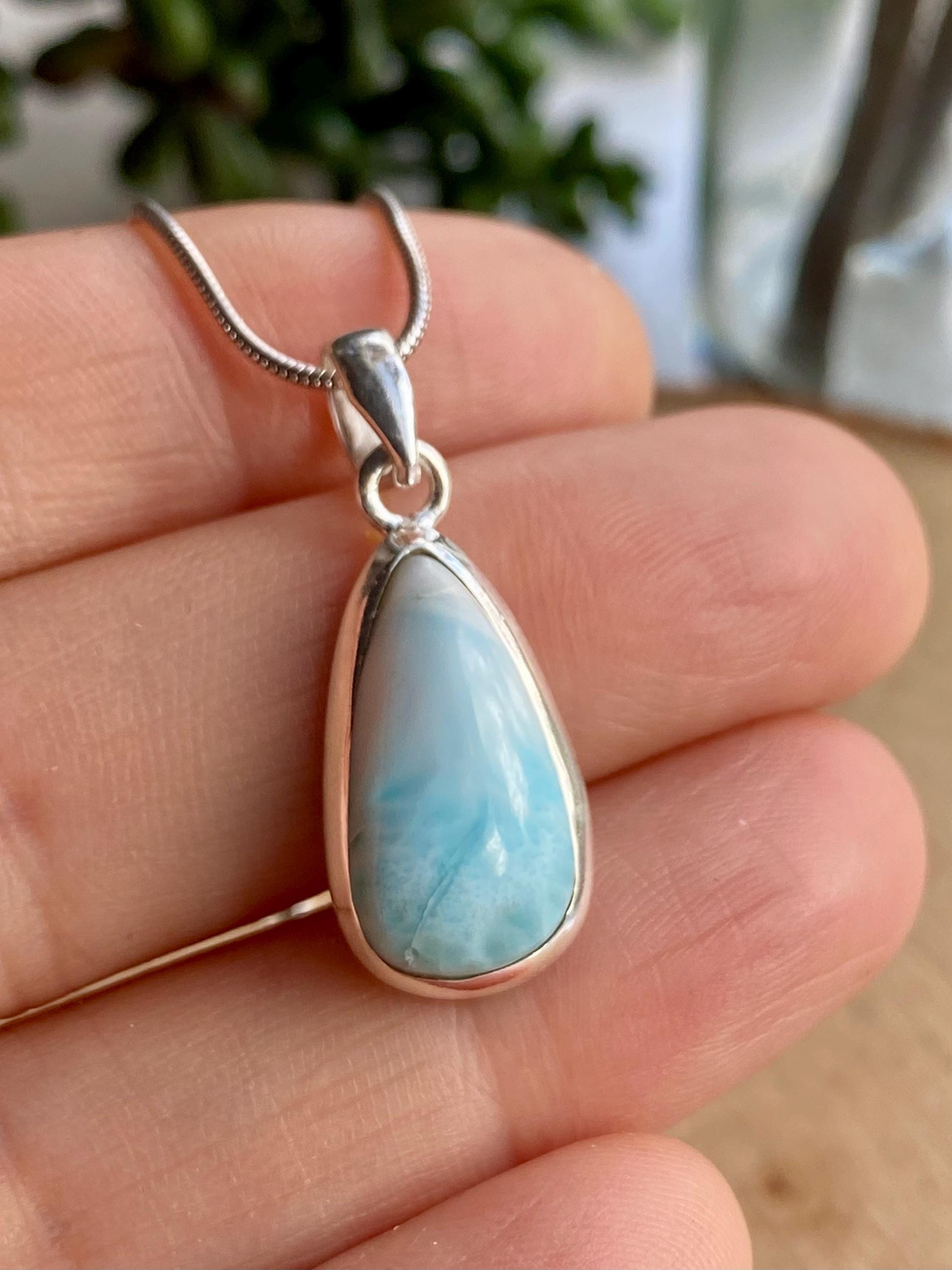 Dominican Larimar Sterling Silver Pendant