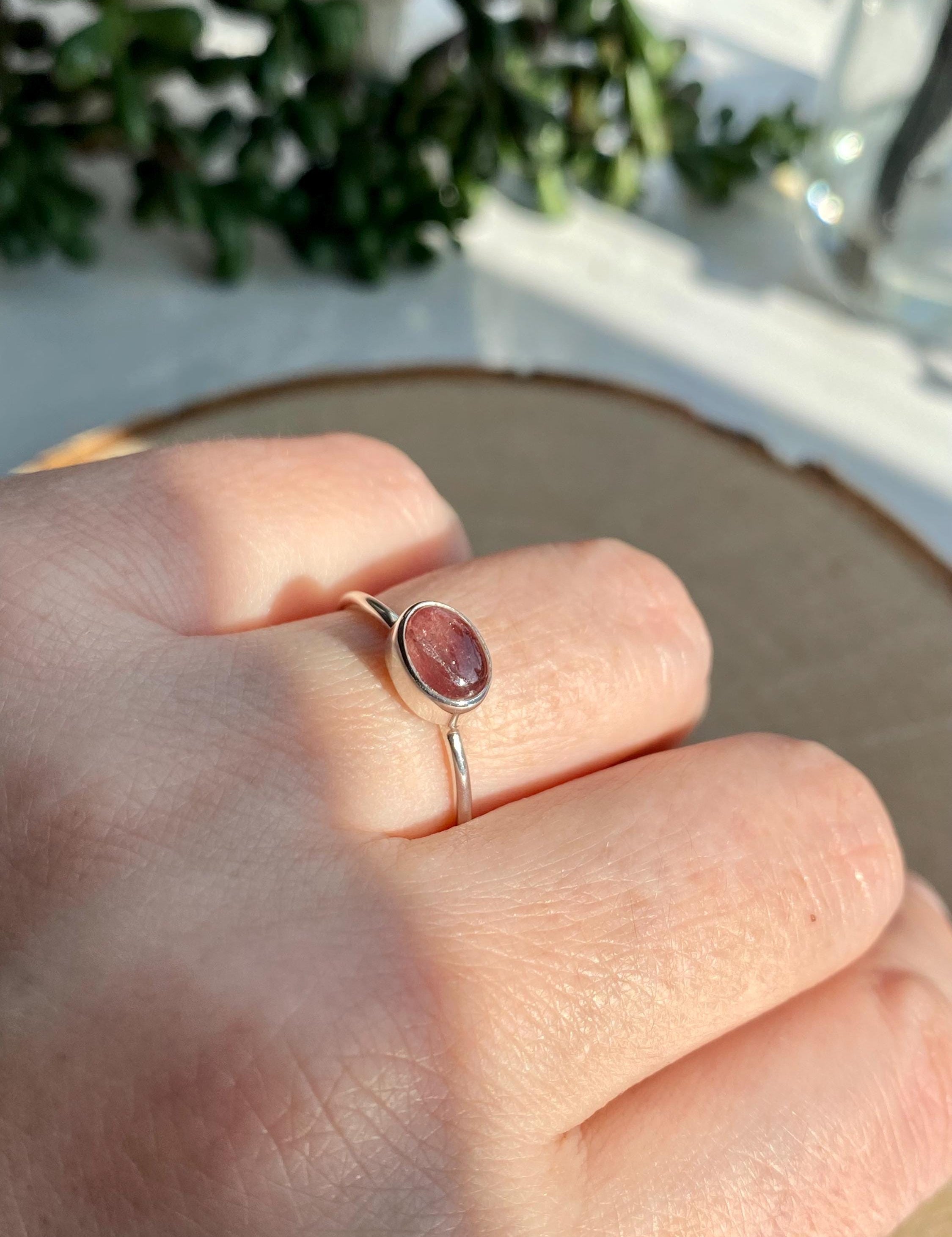 Purple Tourmaline Sterling Silver Oval Ring
