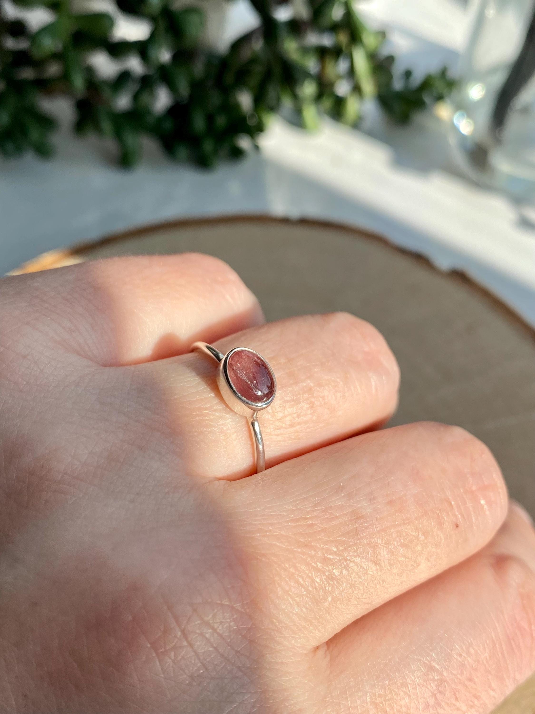 Purple Tourmaline Sterling Silver Oval Ring