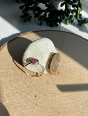 Purple Tourmaline Sterling Silver Oval Ring