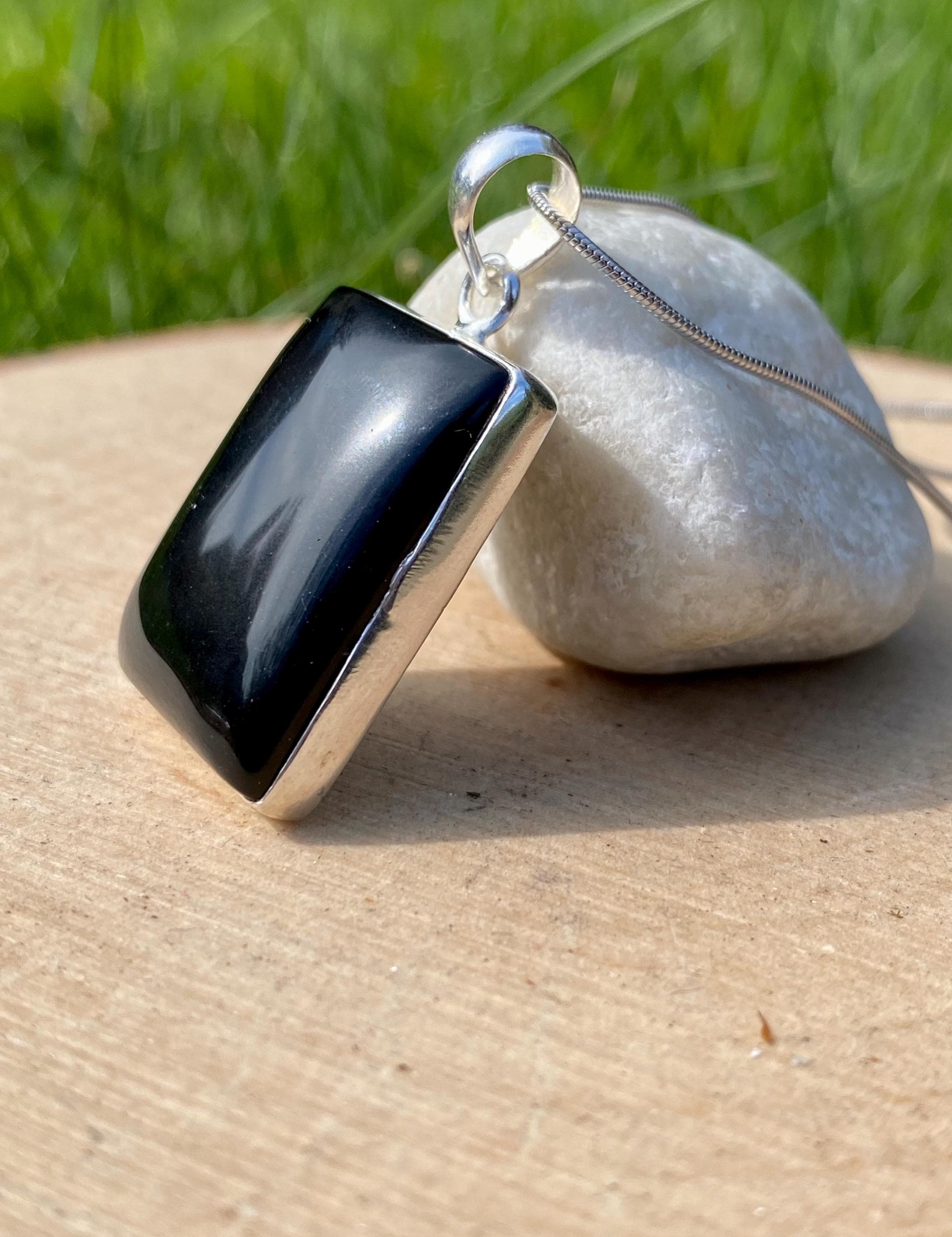 Hematite and Silver Pendant Including the Chain (M0523)