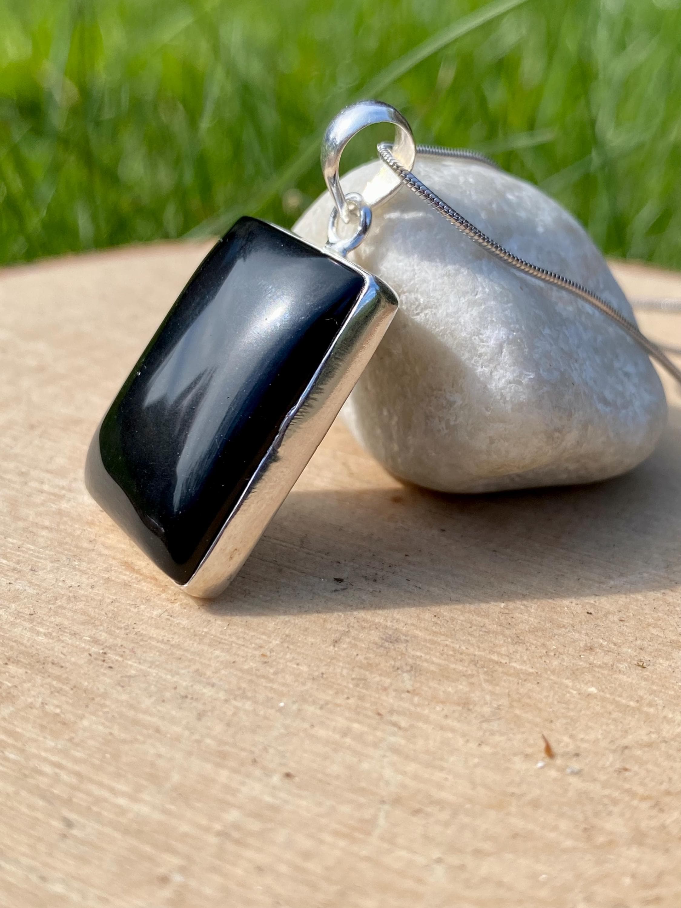 Hematite and Silver Pendant Including the Chain (M0523)