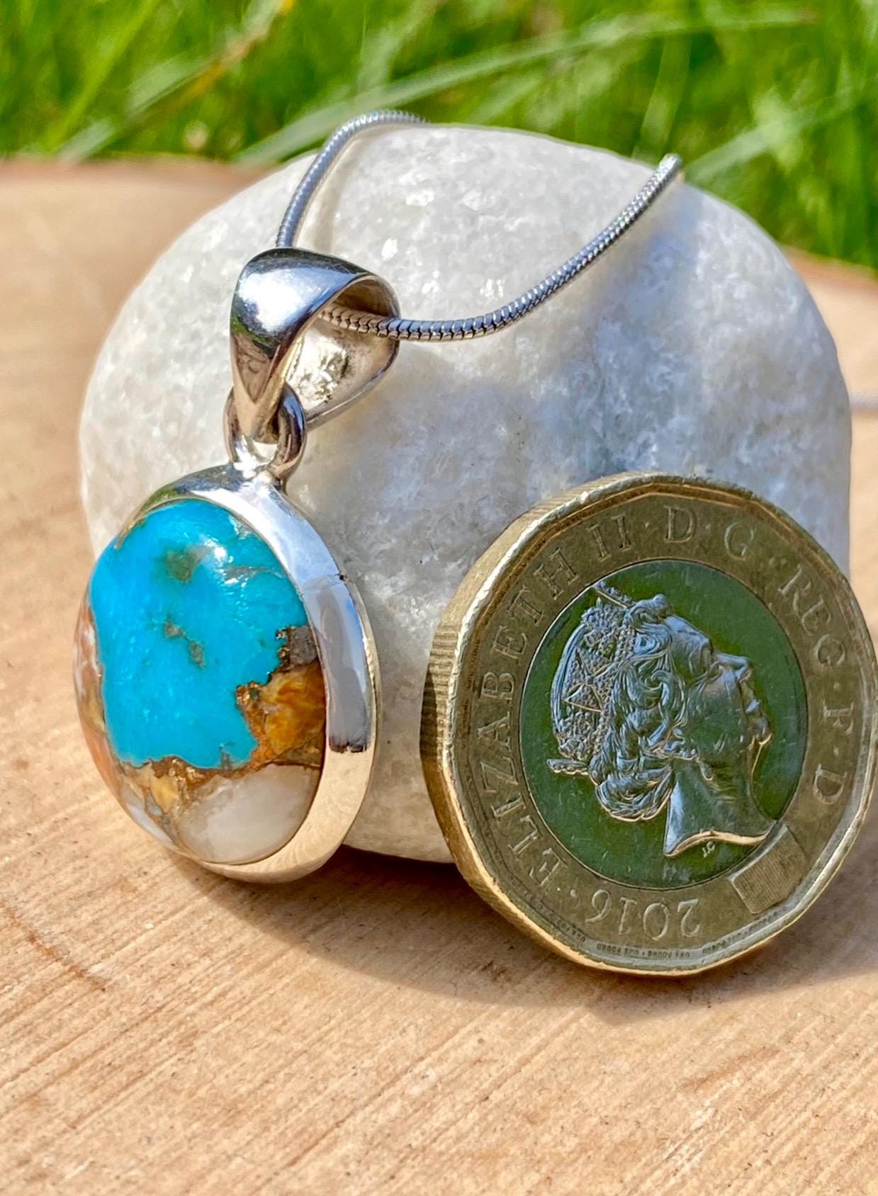 Spiny Oyster and Arizona Turquoise Silver Pendant(M0523)