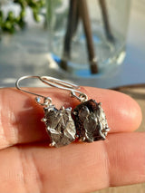 Meteorite Campo Del Cielo Silver Dangle Earrings