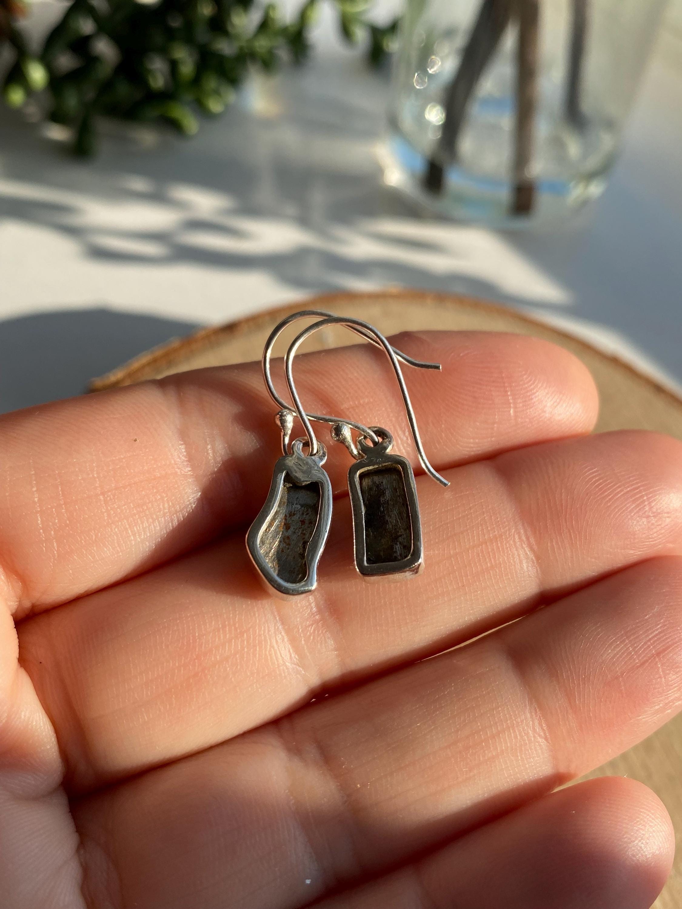 Meteorite Campo Del Cielo Sterling Silver Dangle Earrings
