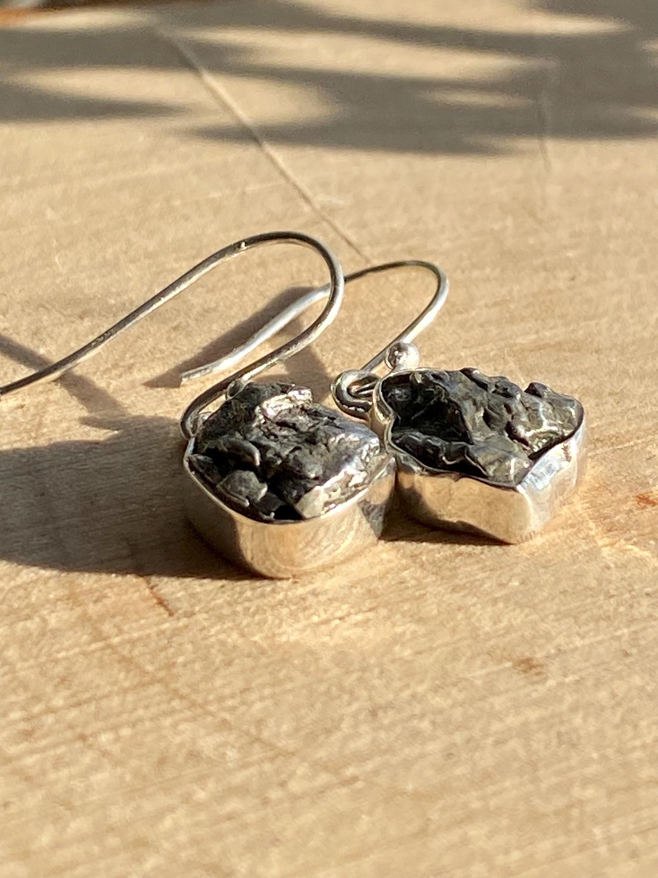 Meteorite Campo Del Cielo Sterling Silver Dangle Earrings