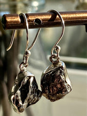 Meteorite Campo Del Cielo Sterling Silver Dangle Earrings