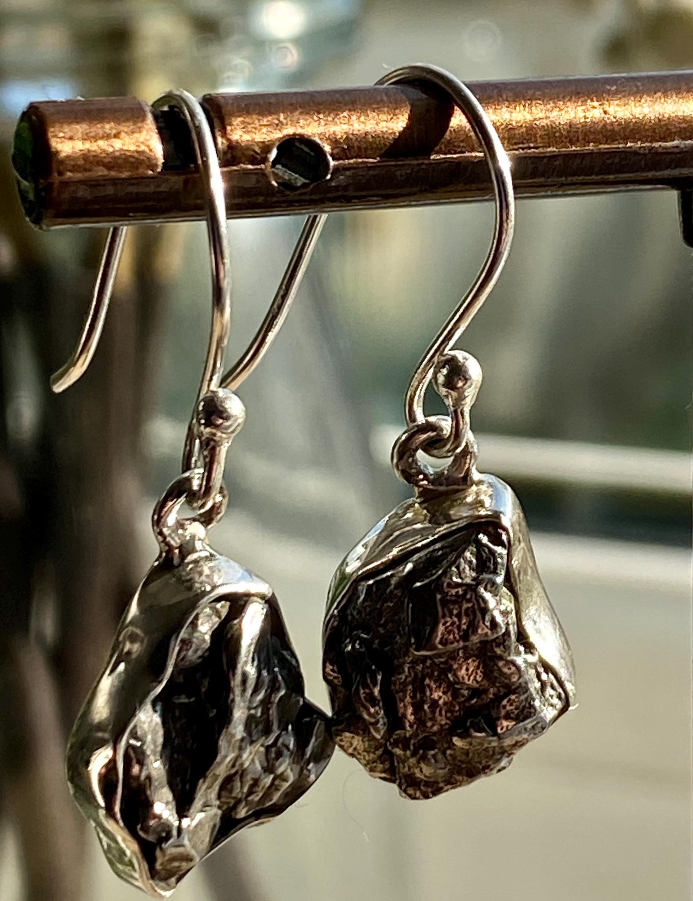 Meteorite Campo Del Cielo Sterling Silver Dangle Earrings