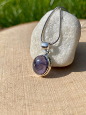 Natural Iolite Lolite Sterling Silver Pendant