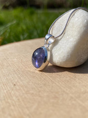 Natural Iolite Lolite Sterling Silver Pendant