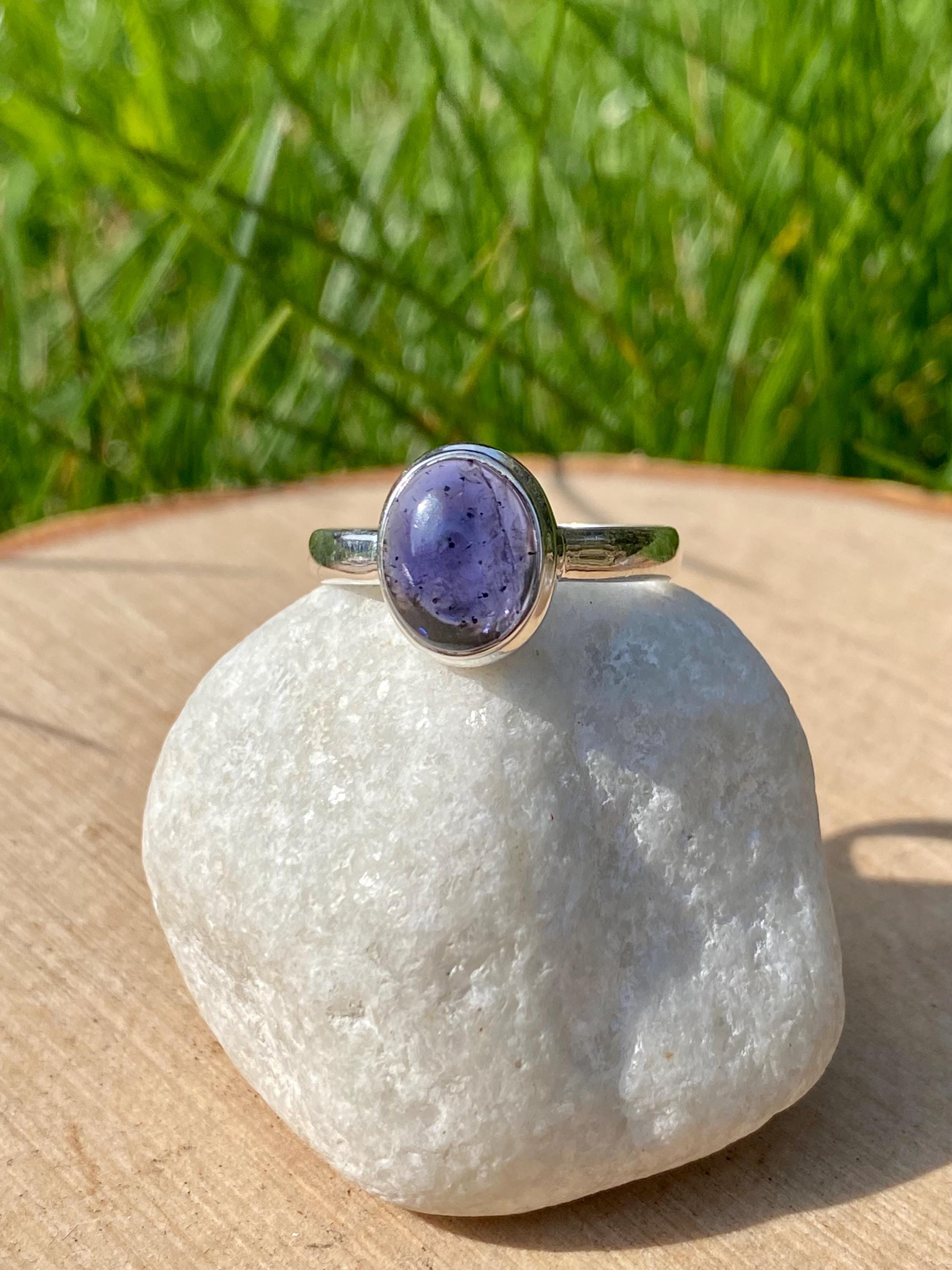 Natural Iolite, Lolite Sterling Silver Ring